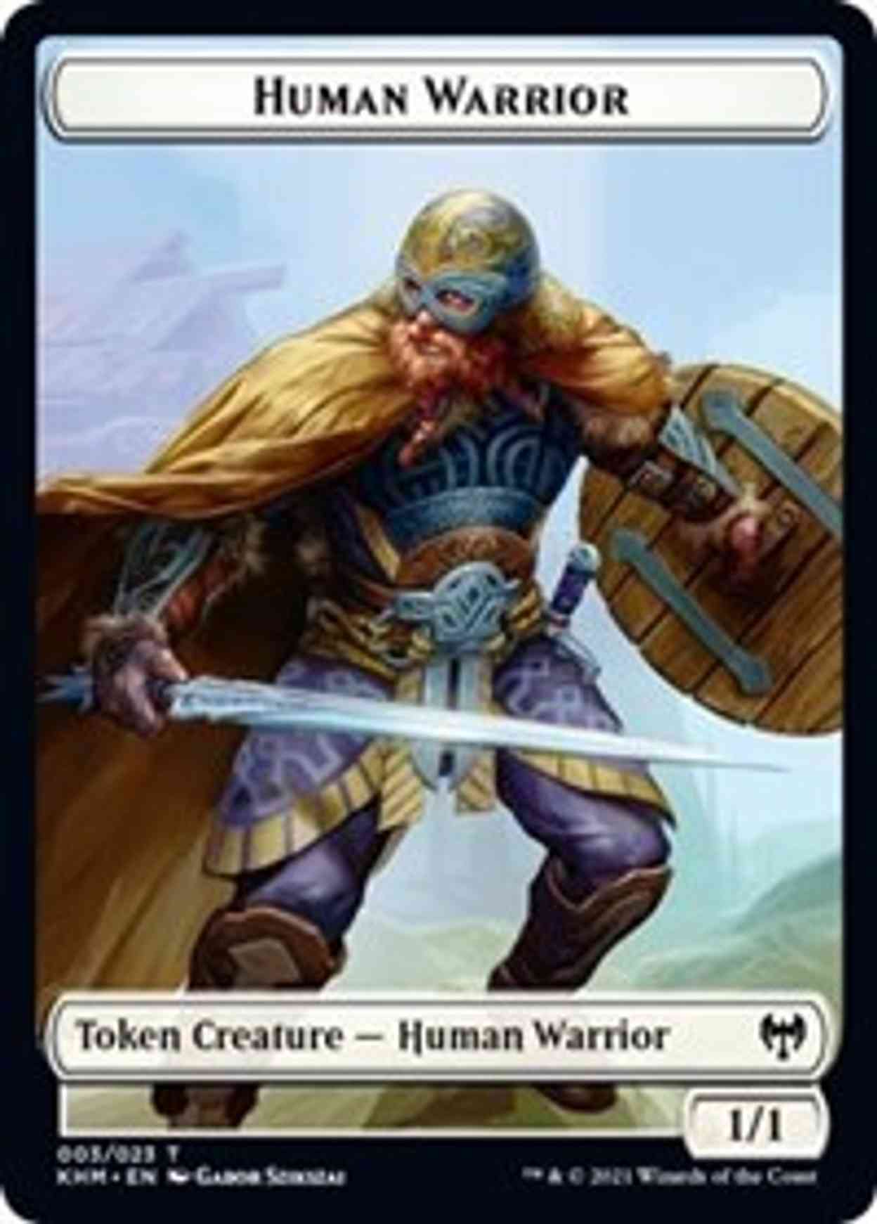 Human Warrior // Zombie Berserker Double-sided Token magic card front