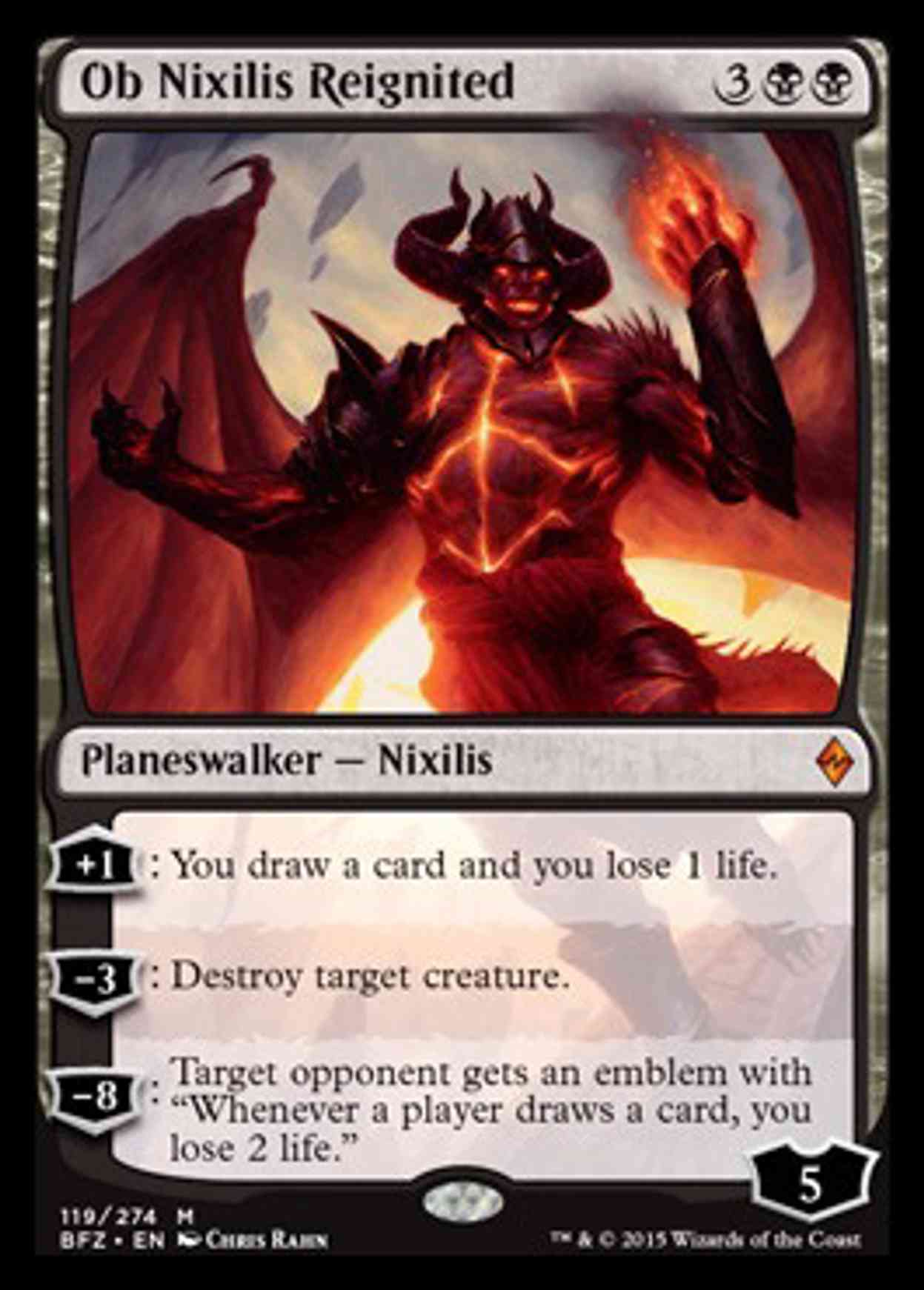 Ob Nixilis Reignited magic card front
