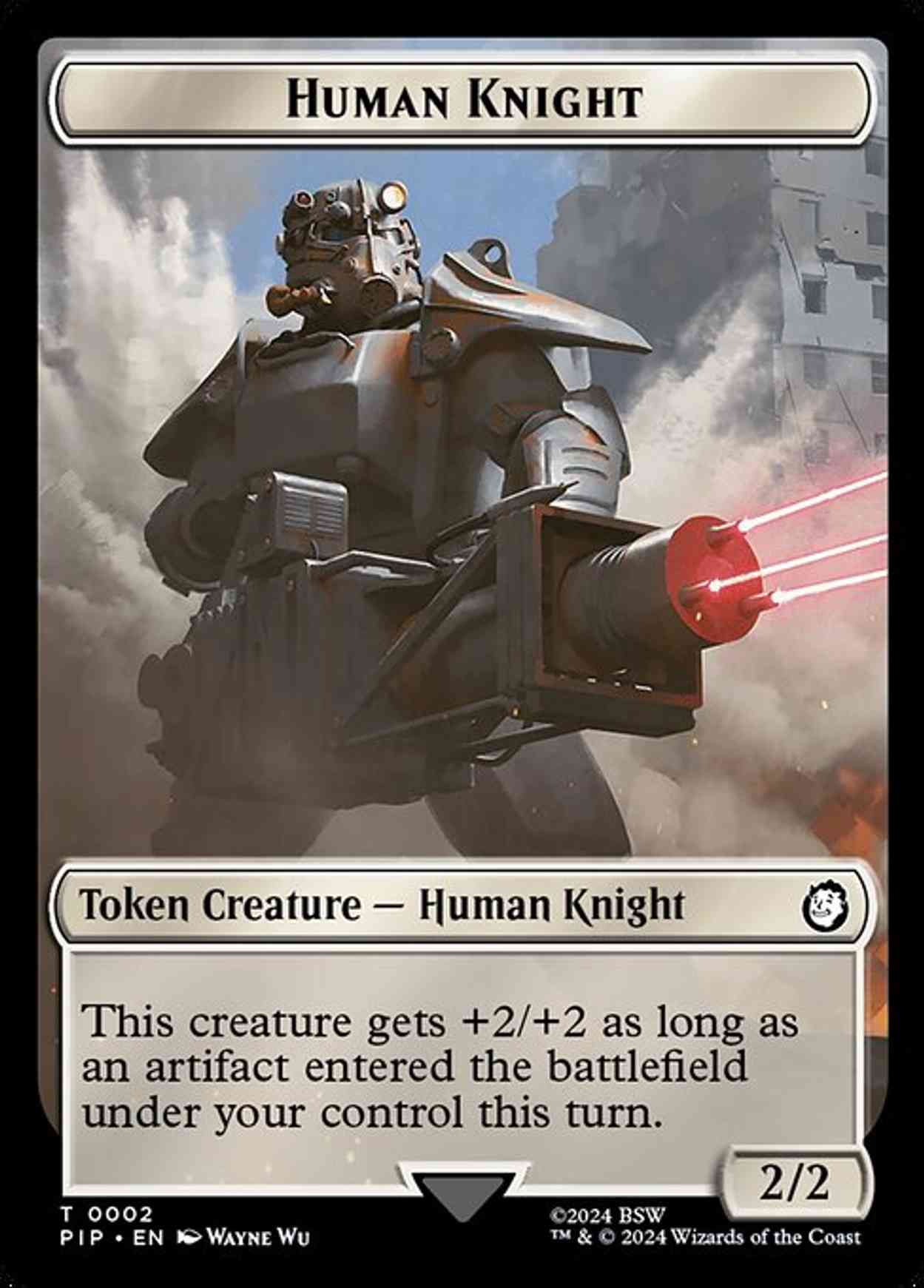 Human Knight // Copy Double-Sided Token magic card front