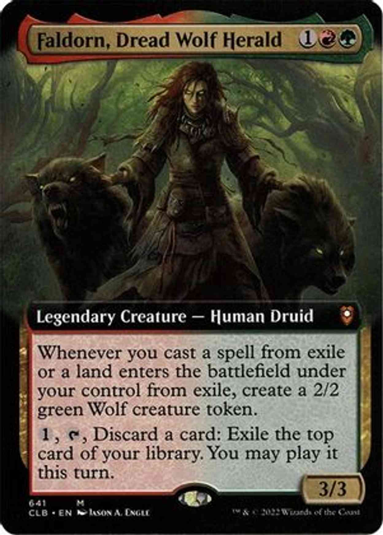 Faldorn, Dread Wolf Herald (Extended Art) magic card front