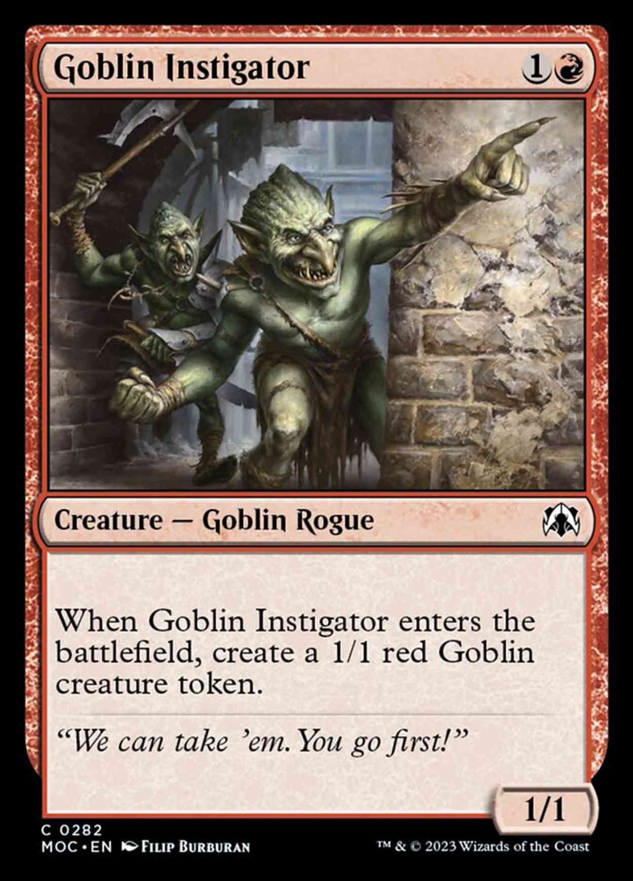 Goblin Instigator magic card front