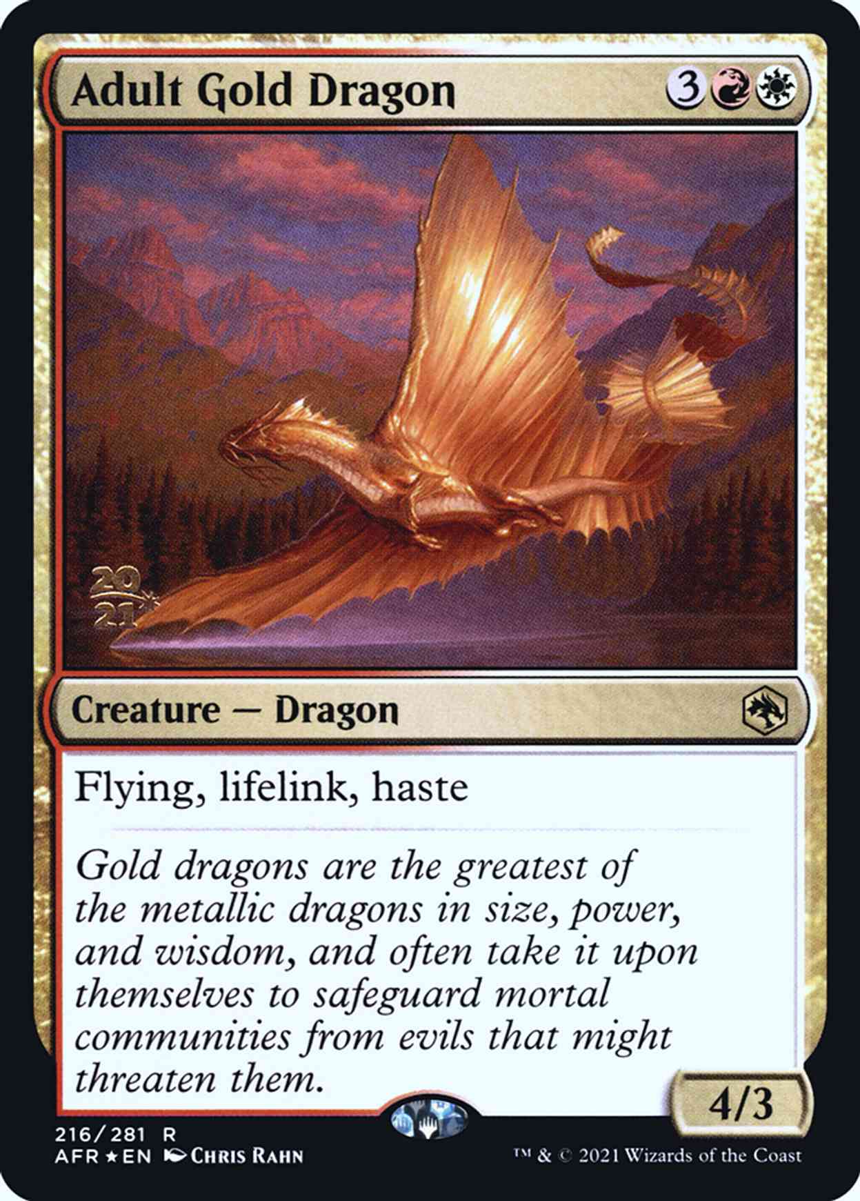 Adult Gold Dragon magic card front