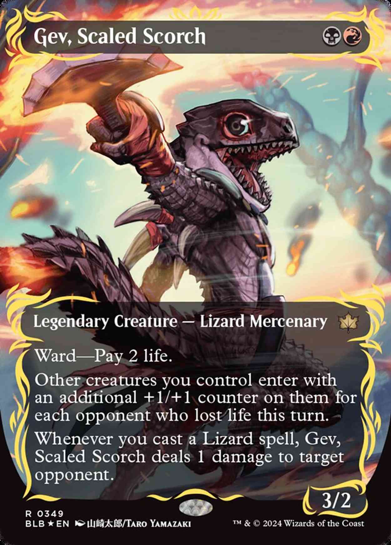 Gev, Scaled Scorch (Borderless) Price from mtg Bloomburrow