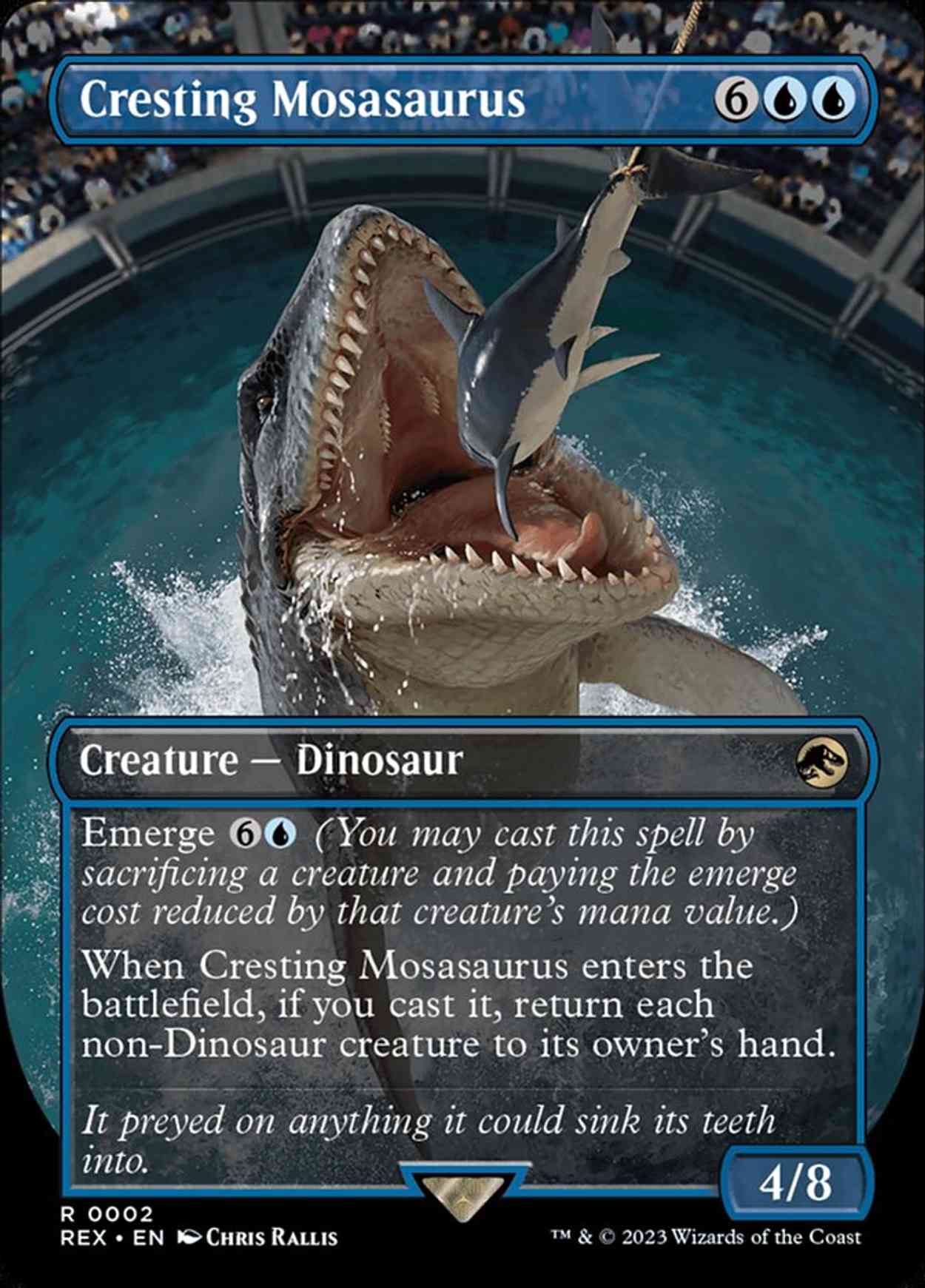 Cresting Mosasaurus (Borderless) magic card front