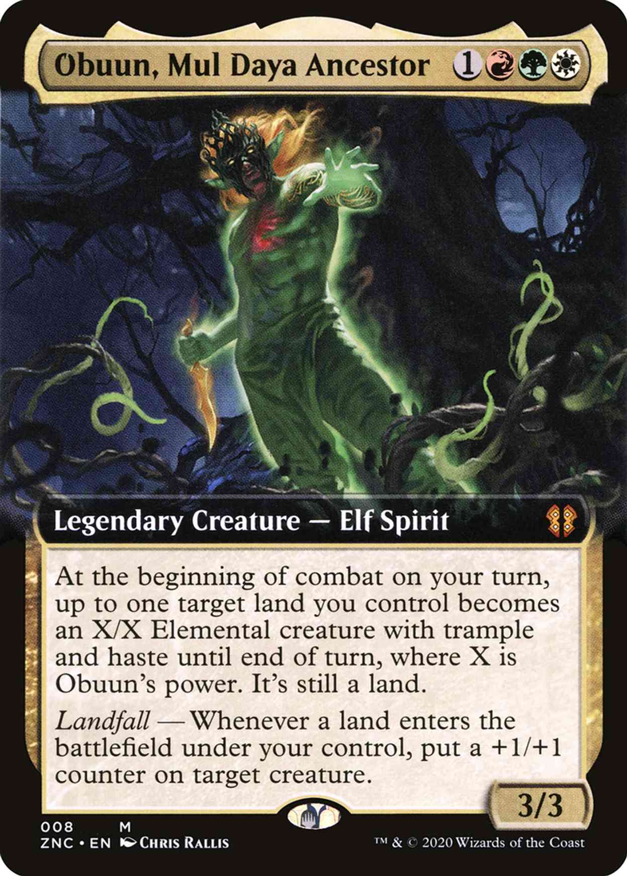 Obuun, Mul Daya Ancestor (Extended Art) magic card front