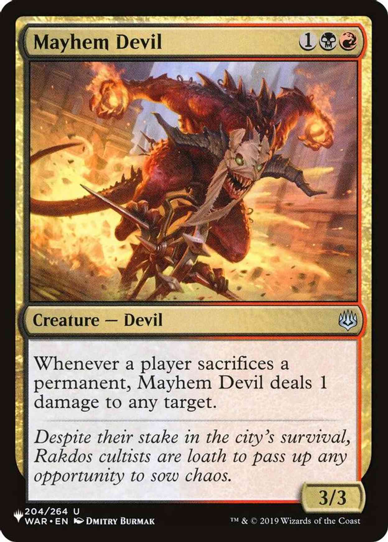 Mayhem Devil magic card front