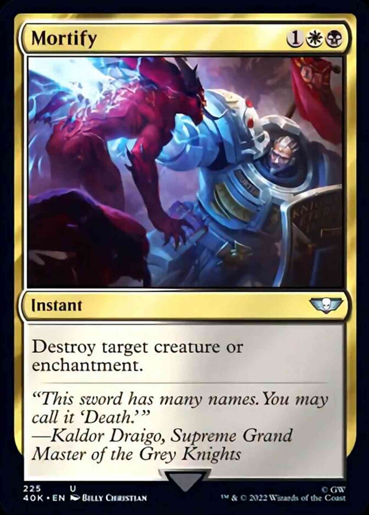 Mortify magic card front