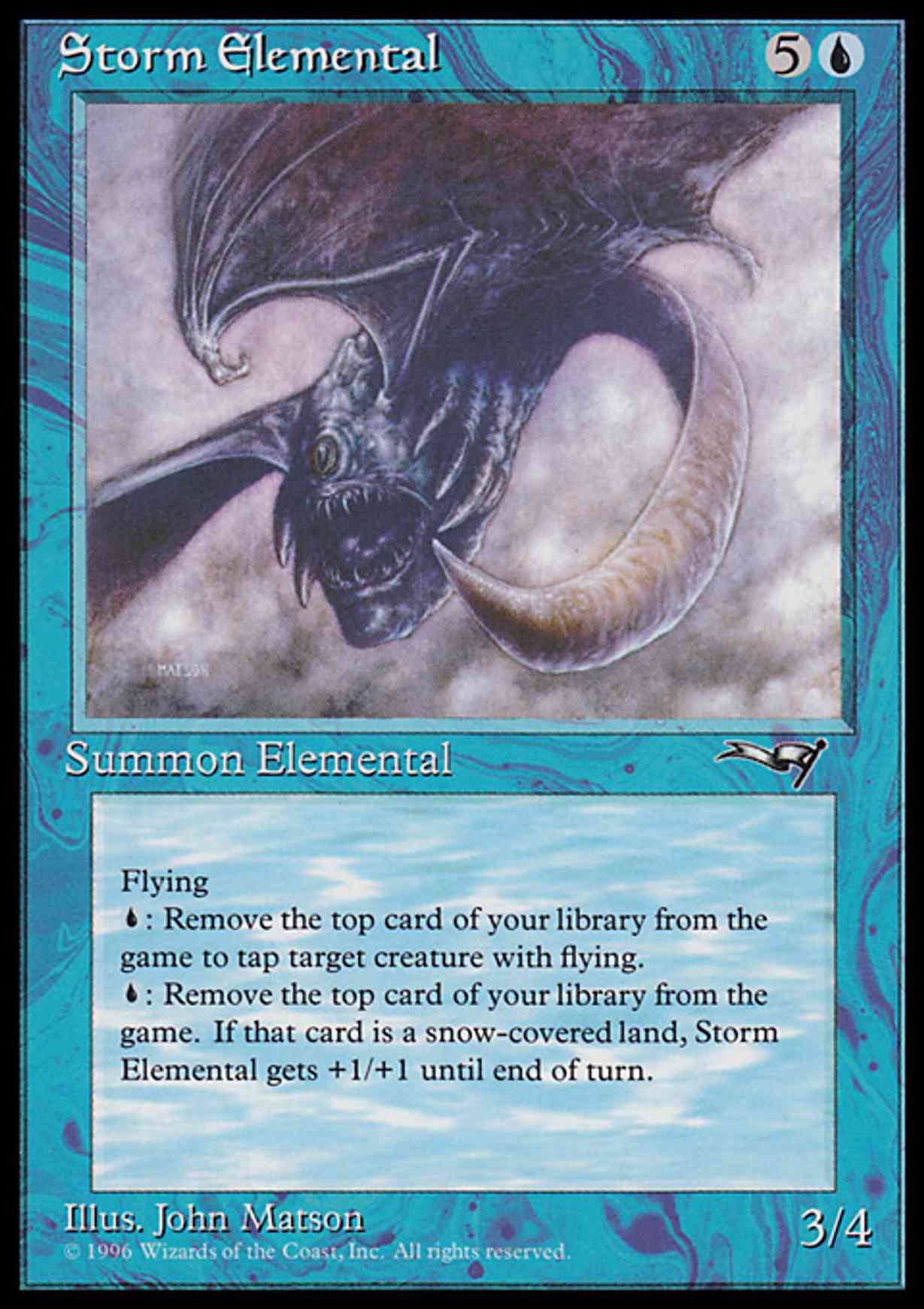 Storm Elemental magic card front