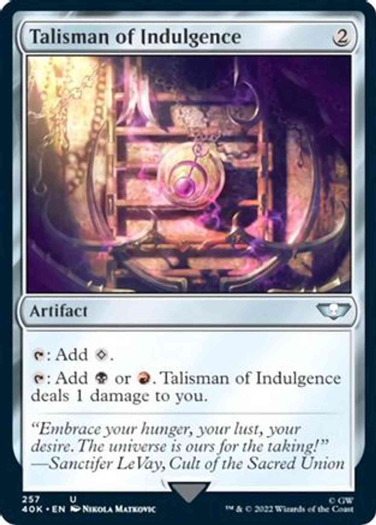 Talisman of Indulgence (Surge Foil) magic card front