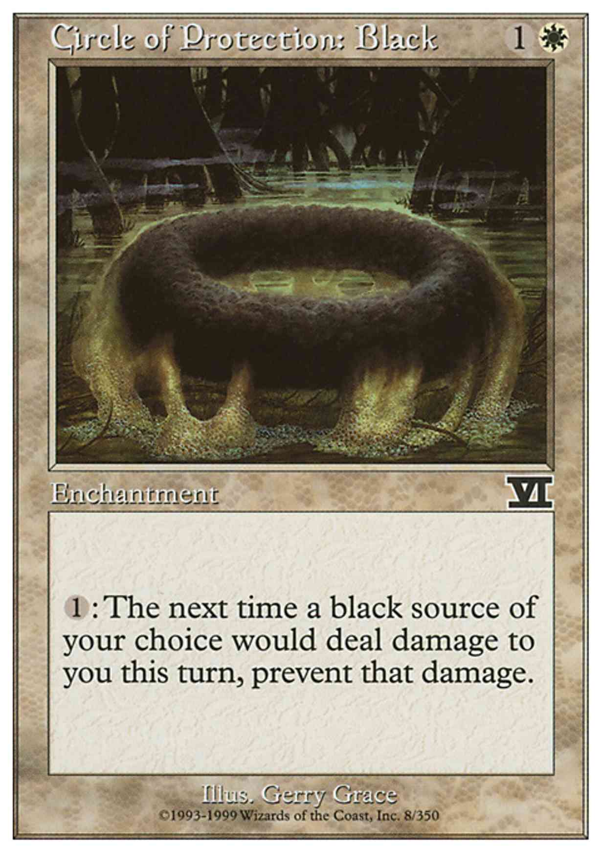 Circle of Protection: Black magic card front