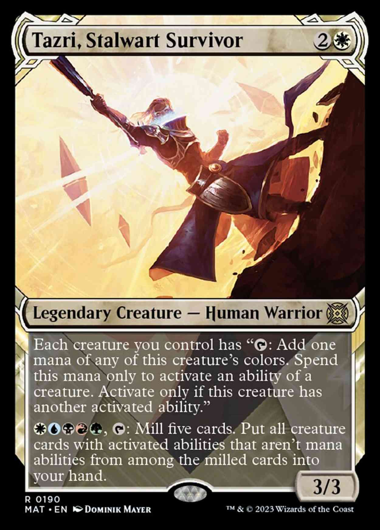 Tazri, Stalwart Survivor (Halo Foil) magic card front