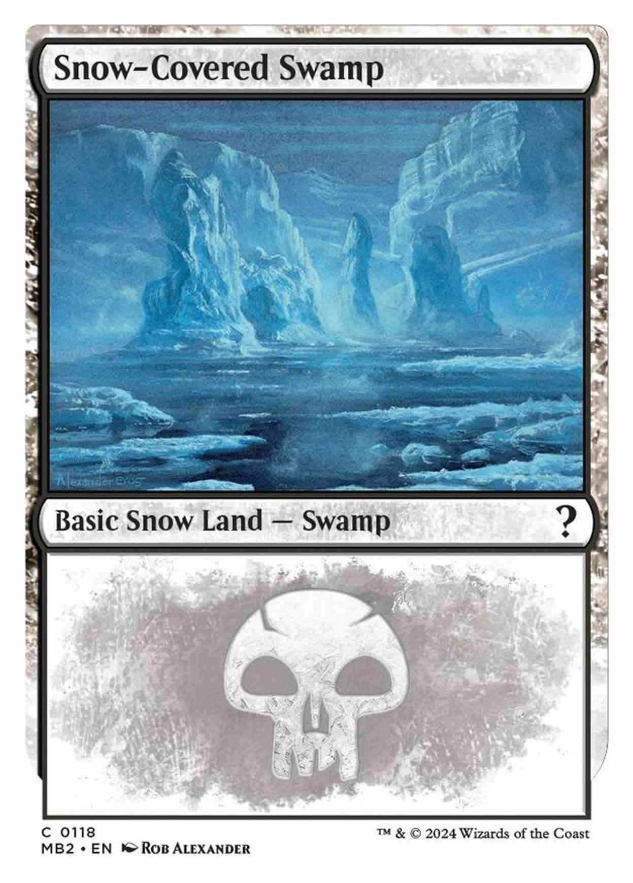 Snow-Covered Swamp (White Border) magic card front