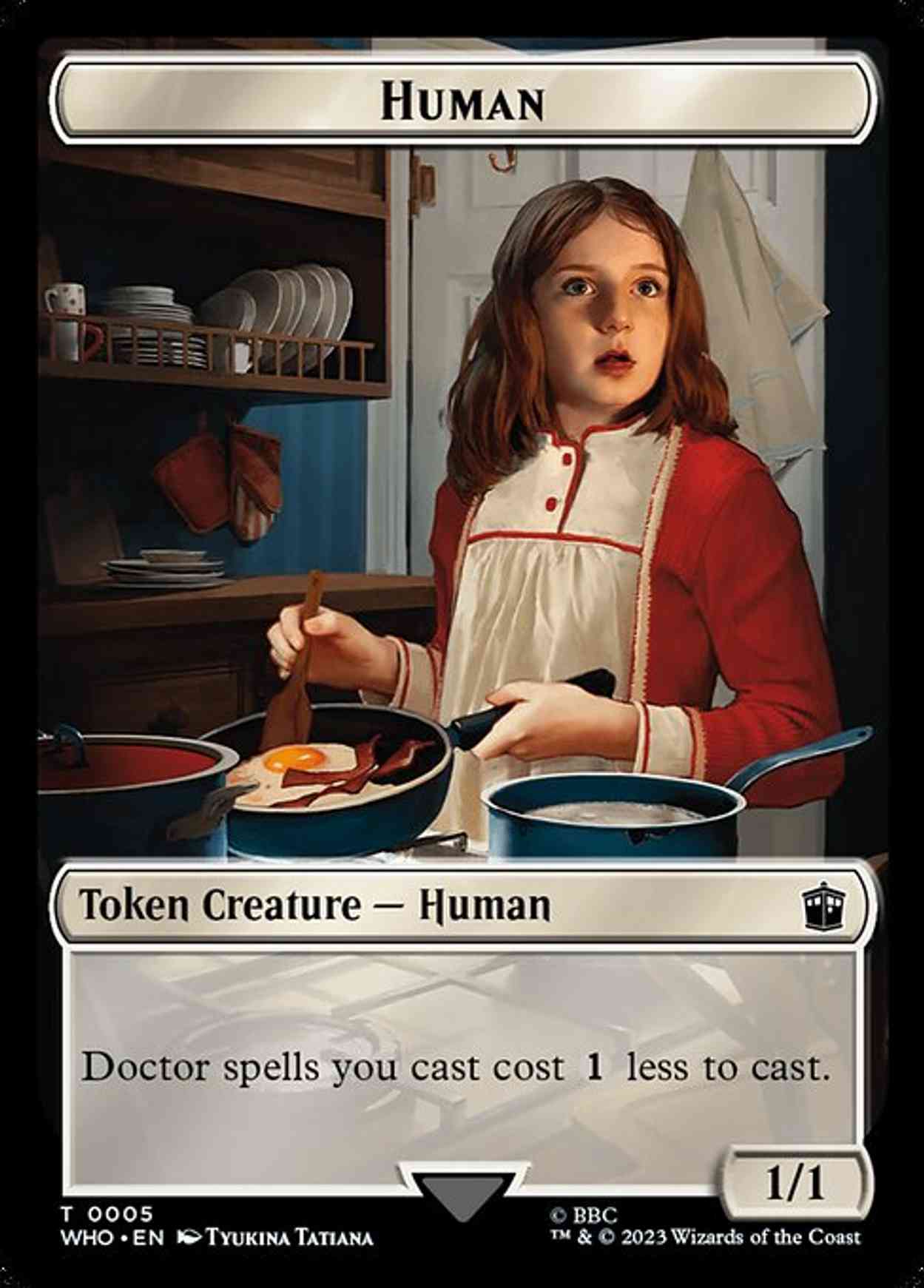 Human (0005) // Clue (0023) Double-Sided Token magic card front