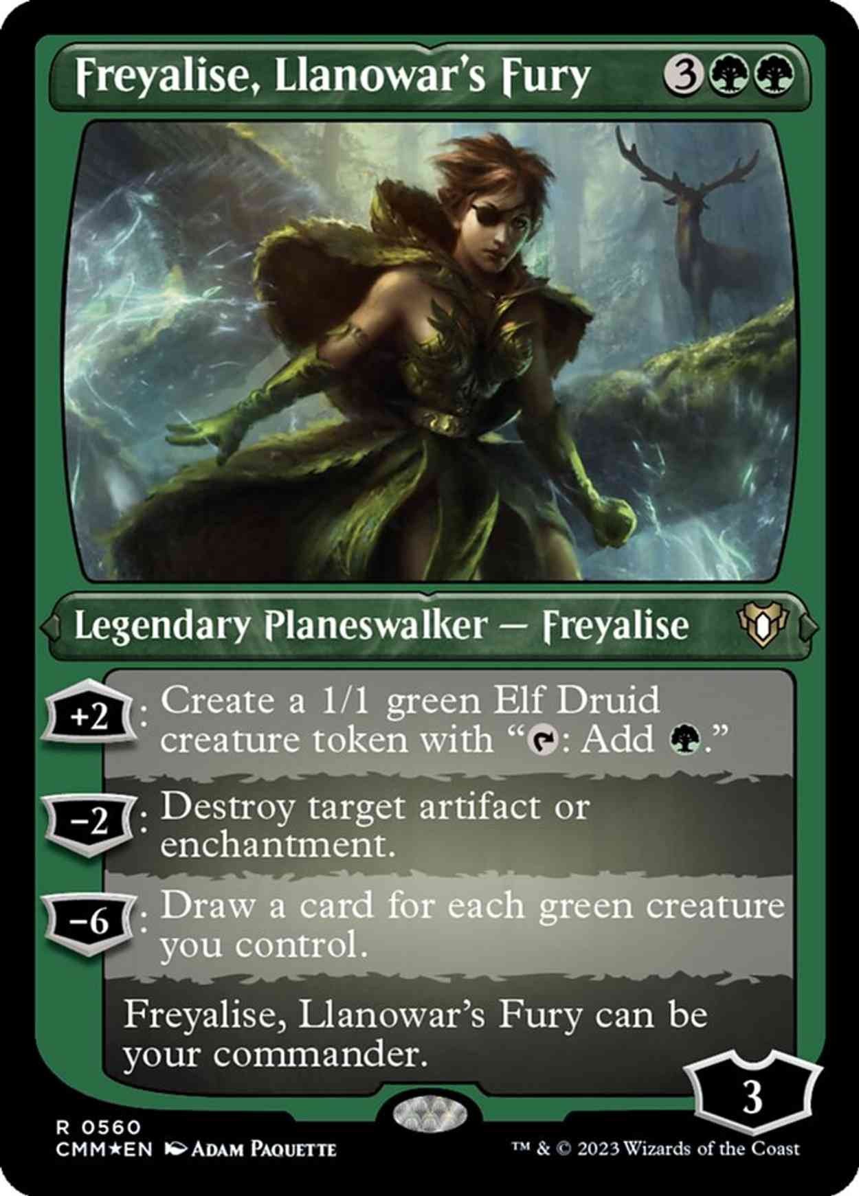 Freyalise, Llanowar's Fury (Foil Etched) magic card front
