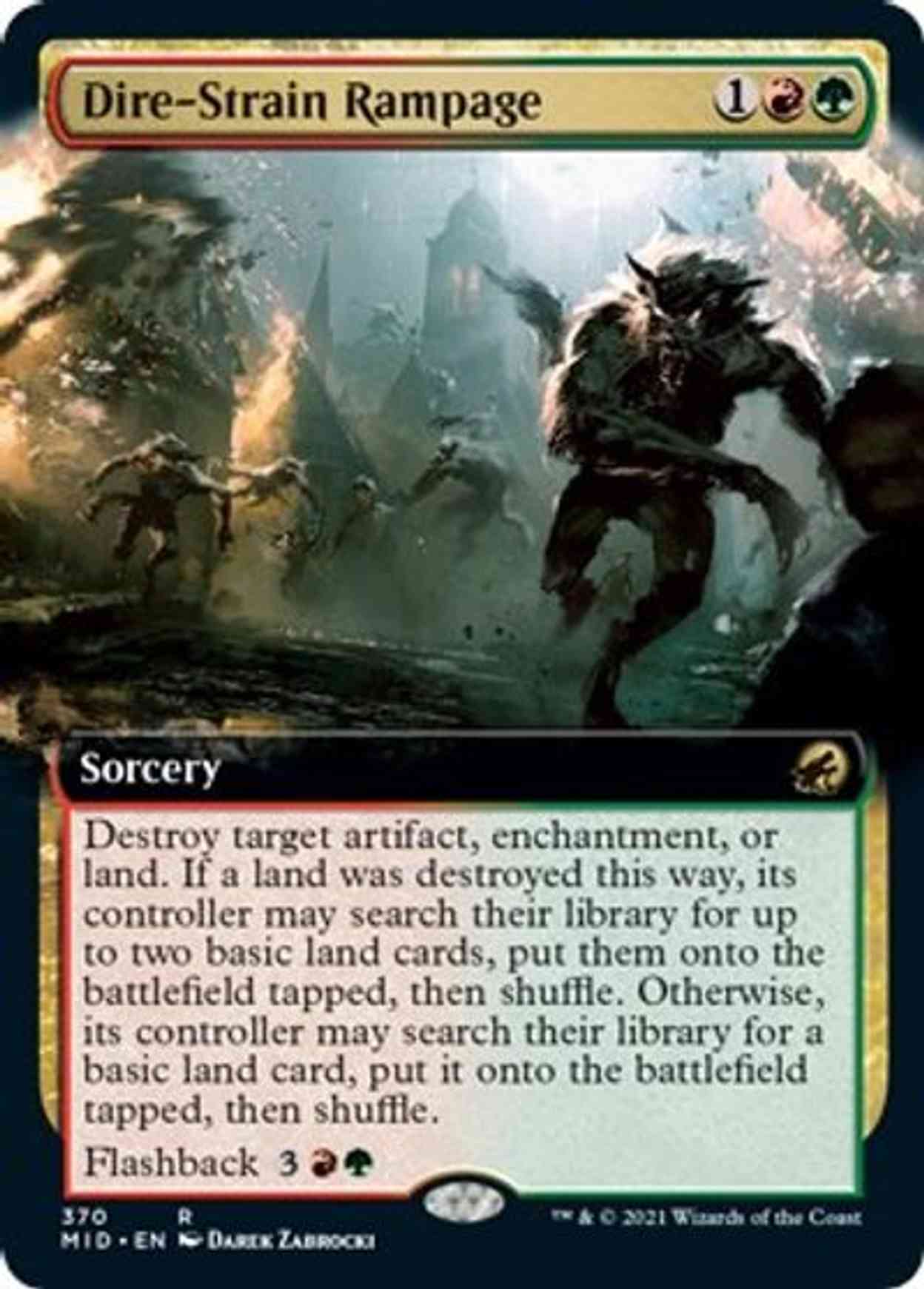 Dire-Strain Rampage (Extended Art) magic card front