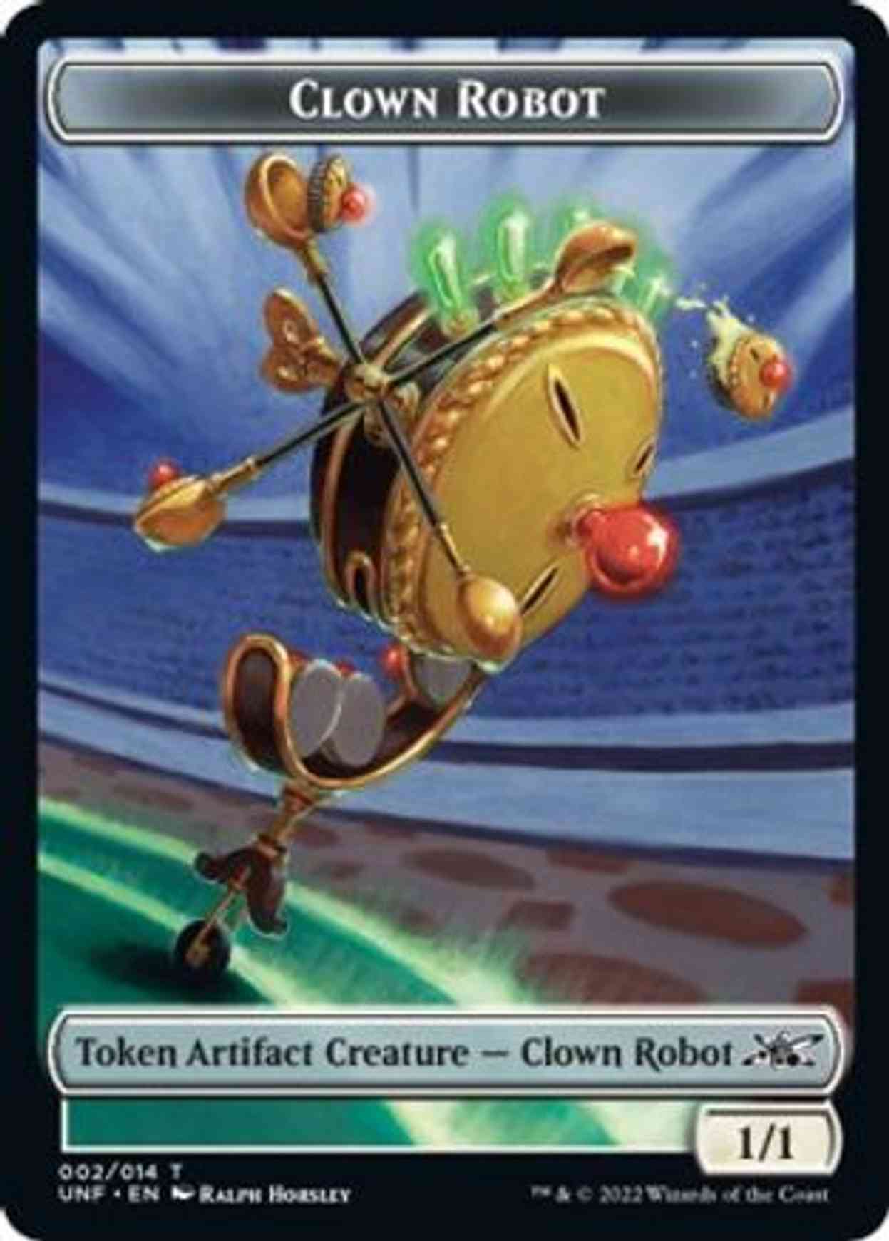 Clown Robot (002) // Treasure (012) Double-sided Token magic card front