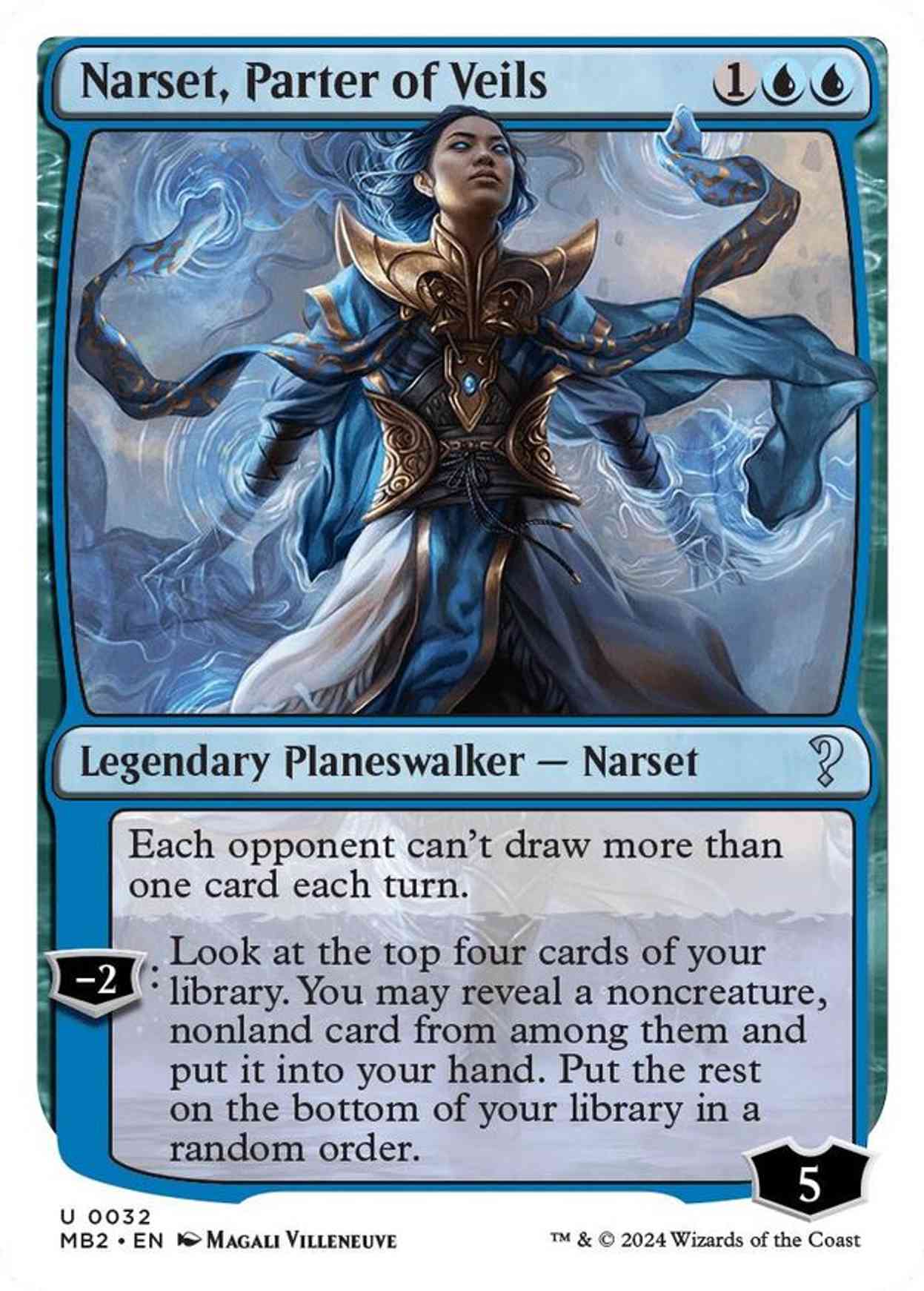 Narset, Parter of Veils (White Border) magic card front