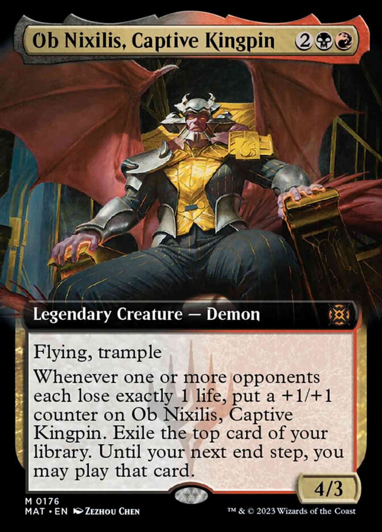 Ob Nixilis, Captive Kingpin (Extended Art) magic card front