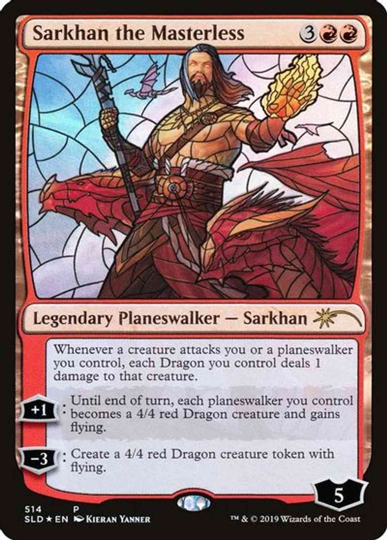Sarkhan the Masterless (Stained Glass) magic card front