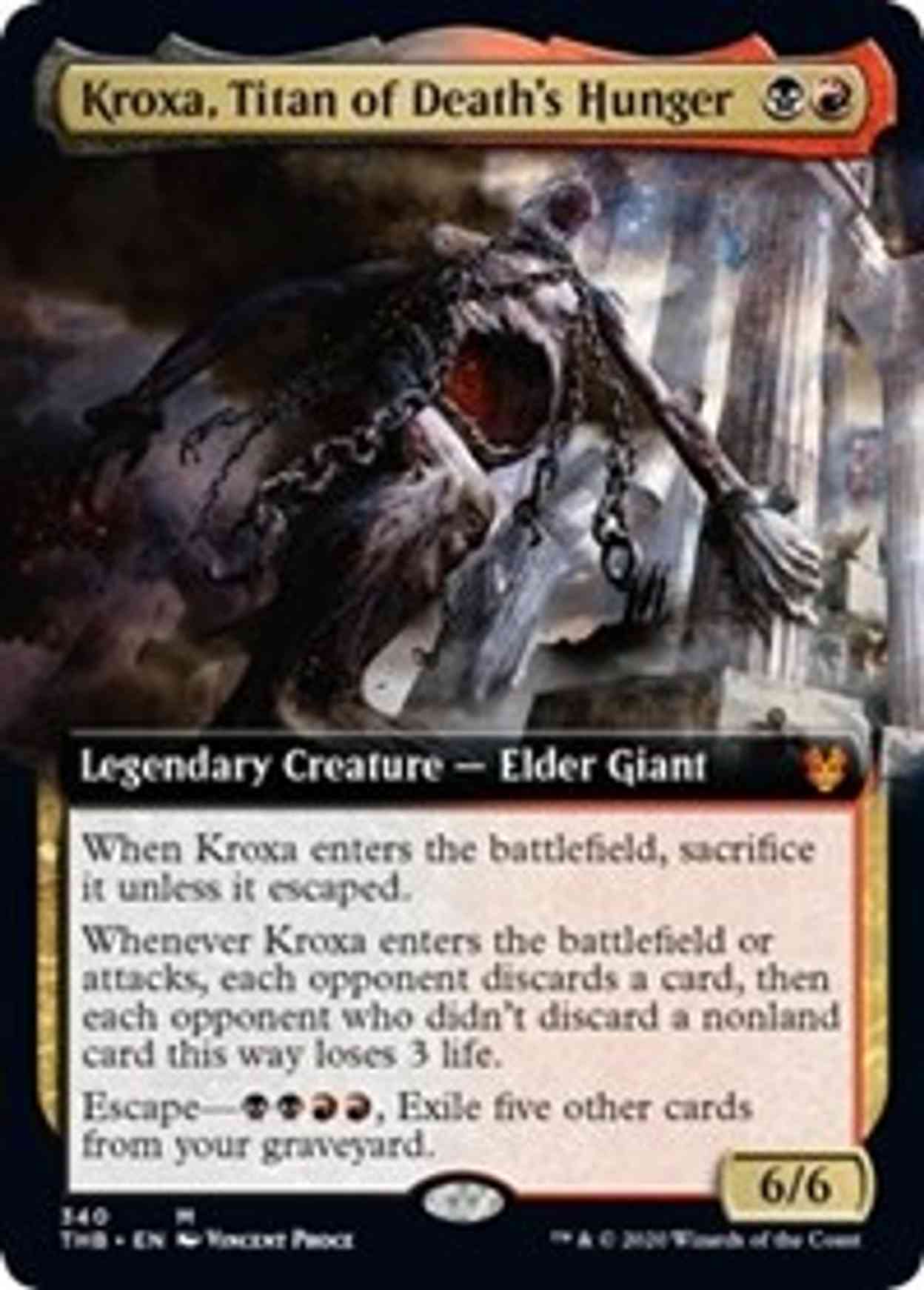 Kroxa, Titan of Death's Hunger (Extended Art) magic card front
