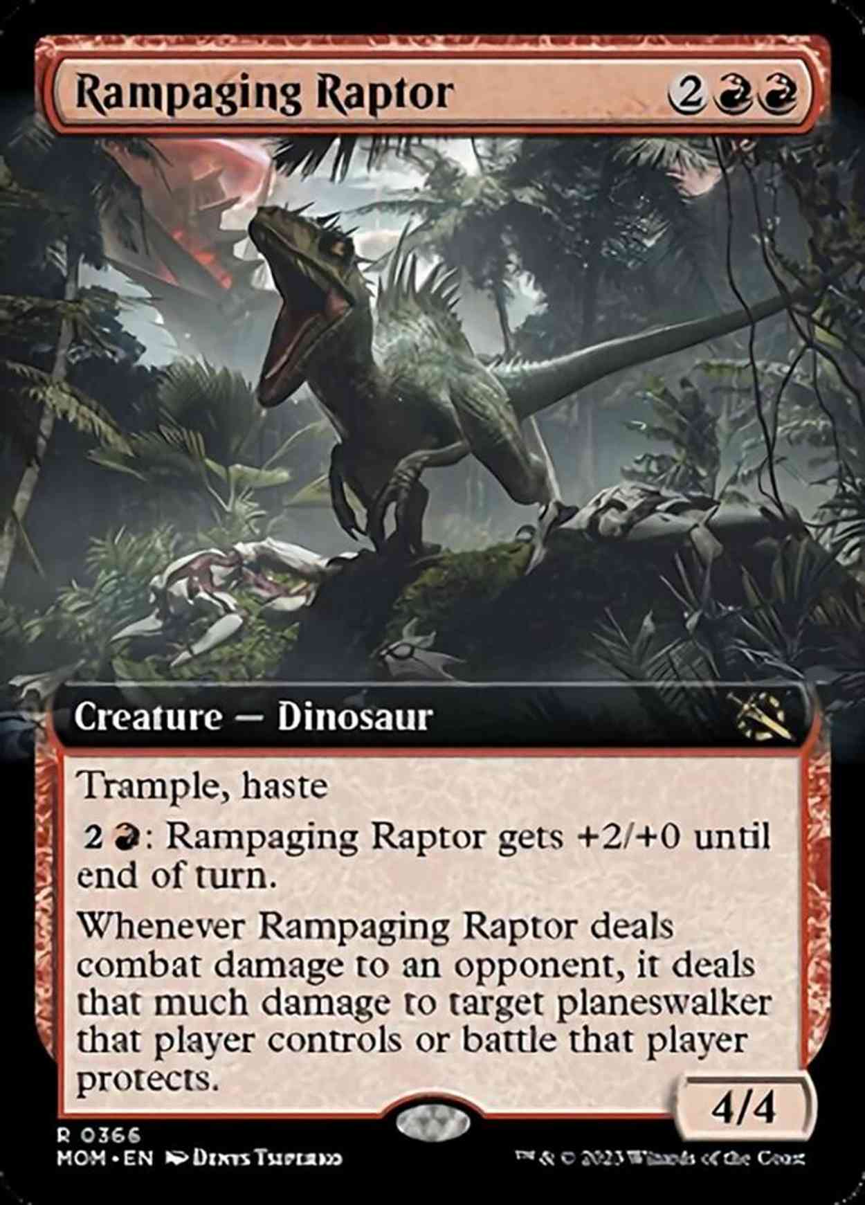 Rampaging Raptor (Extended Art) magic card front
