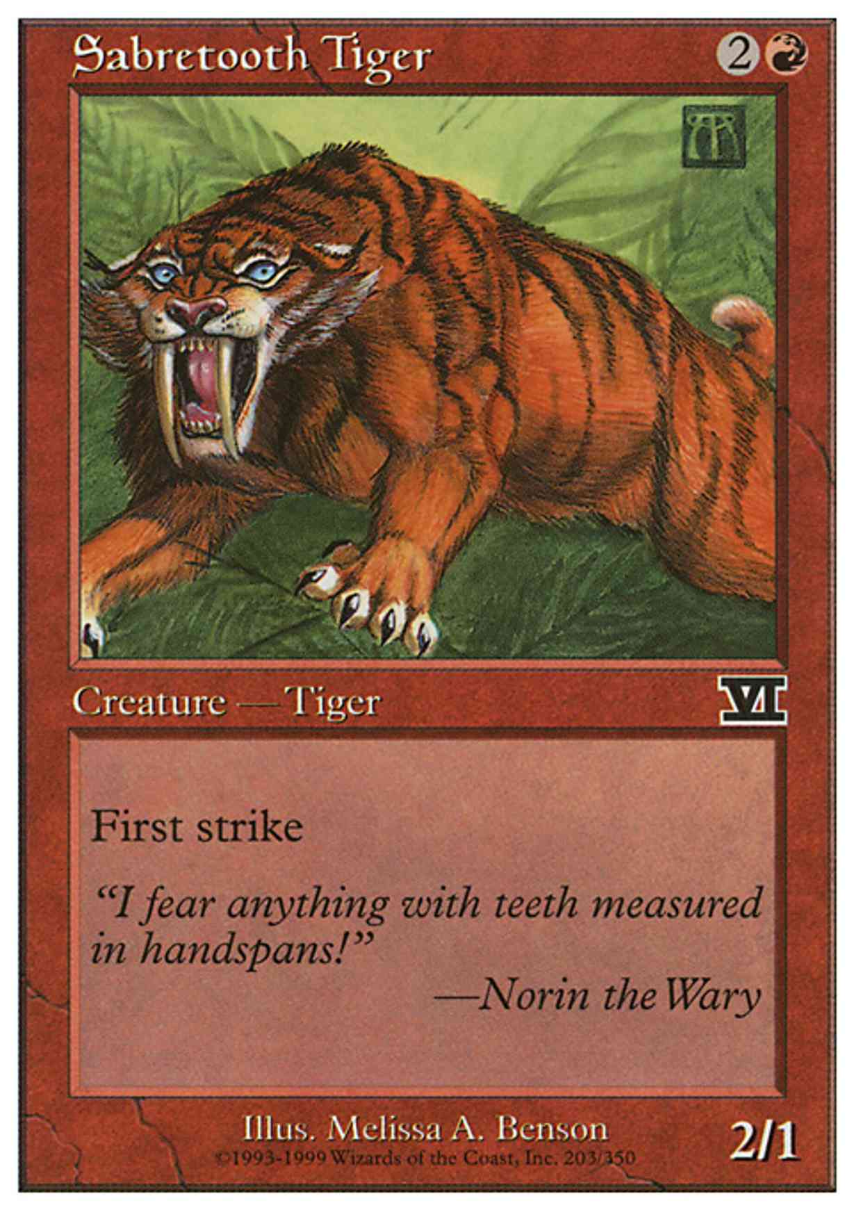 Sabretooth Tiger magic card front