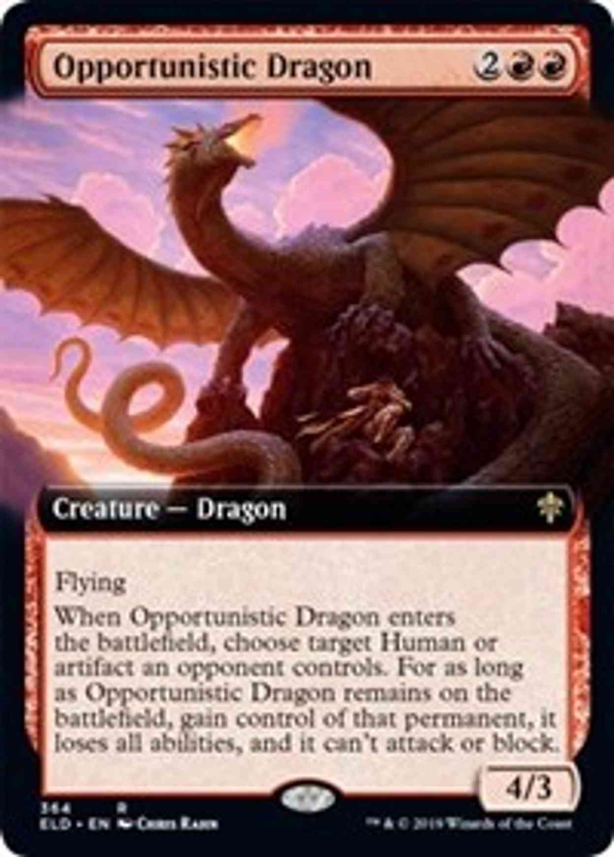 Opportunistic Dragon (Extended Art) magic card front