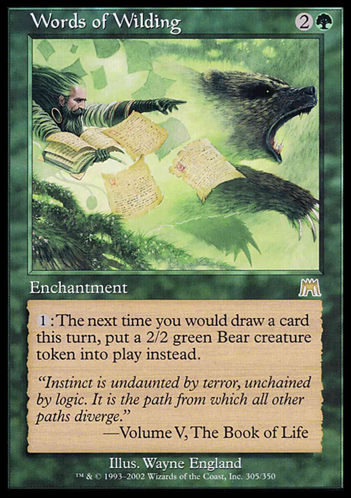 Words of Wilding magic card front