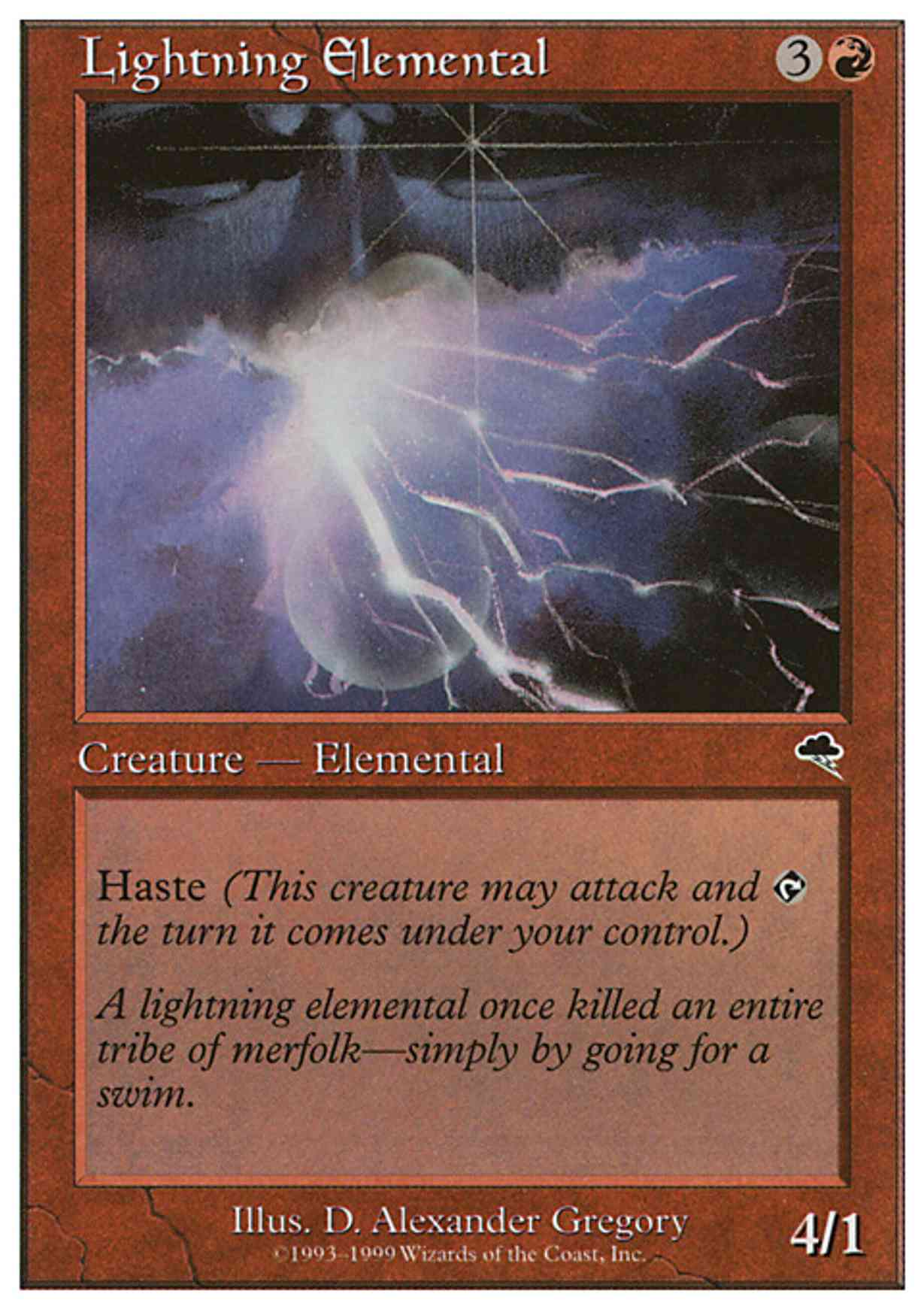 Lightning Elemental magic card front