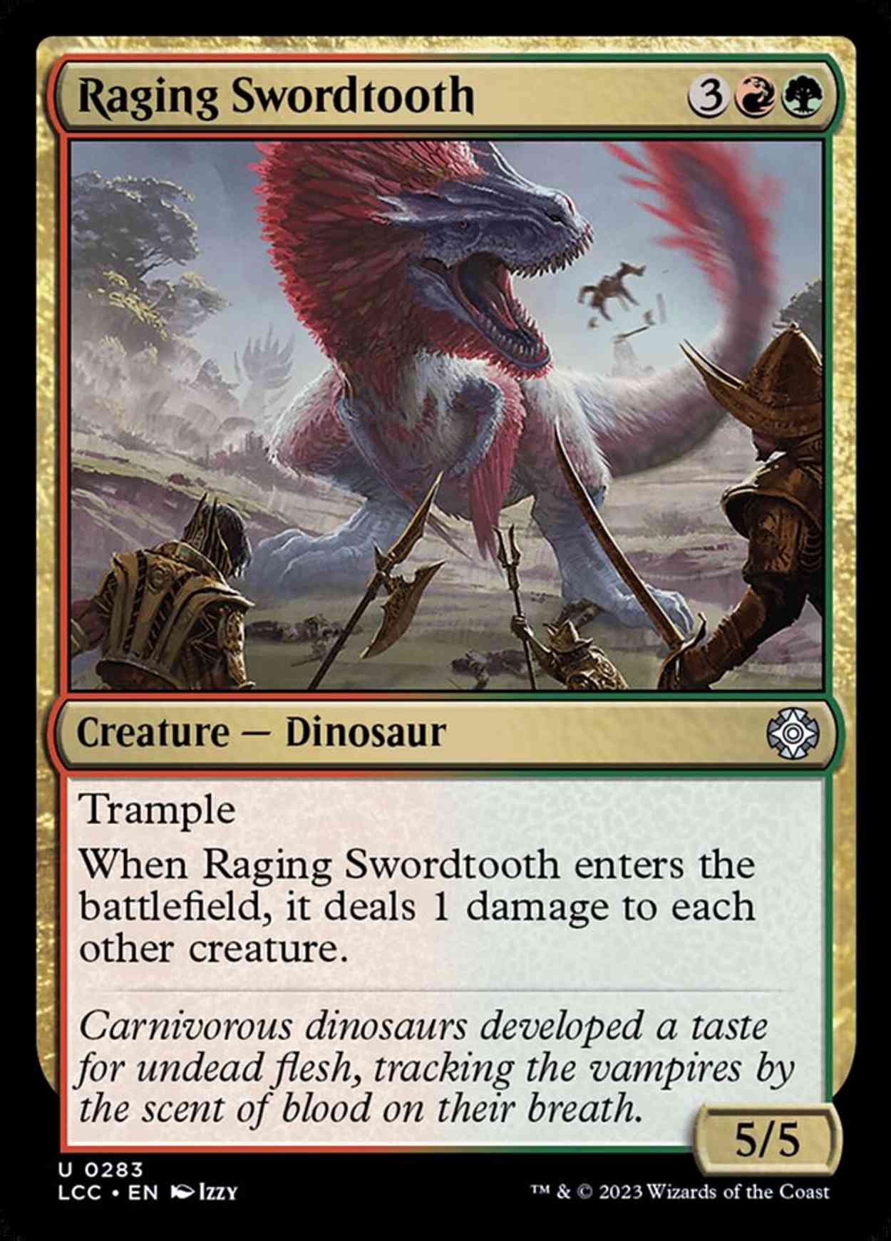Raging Swordtooth magic card front