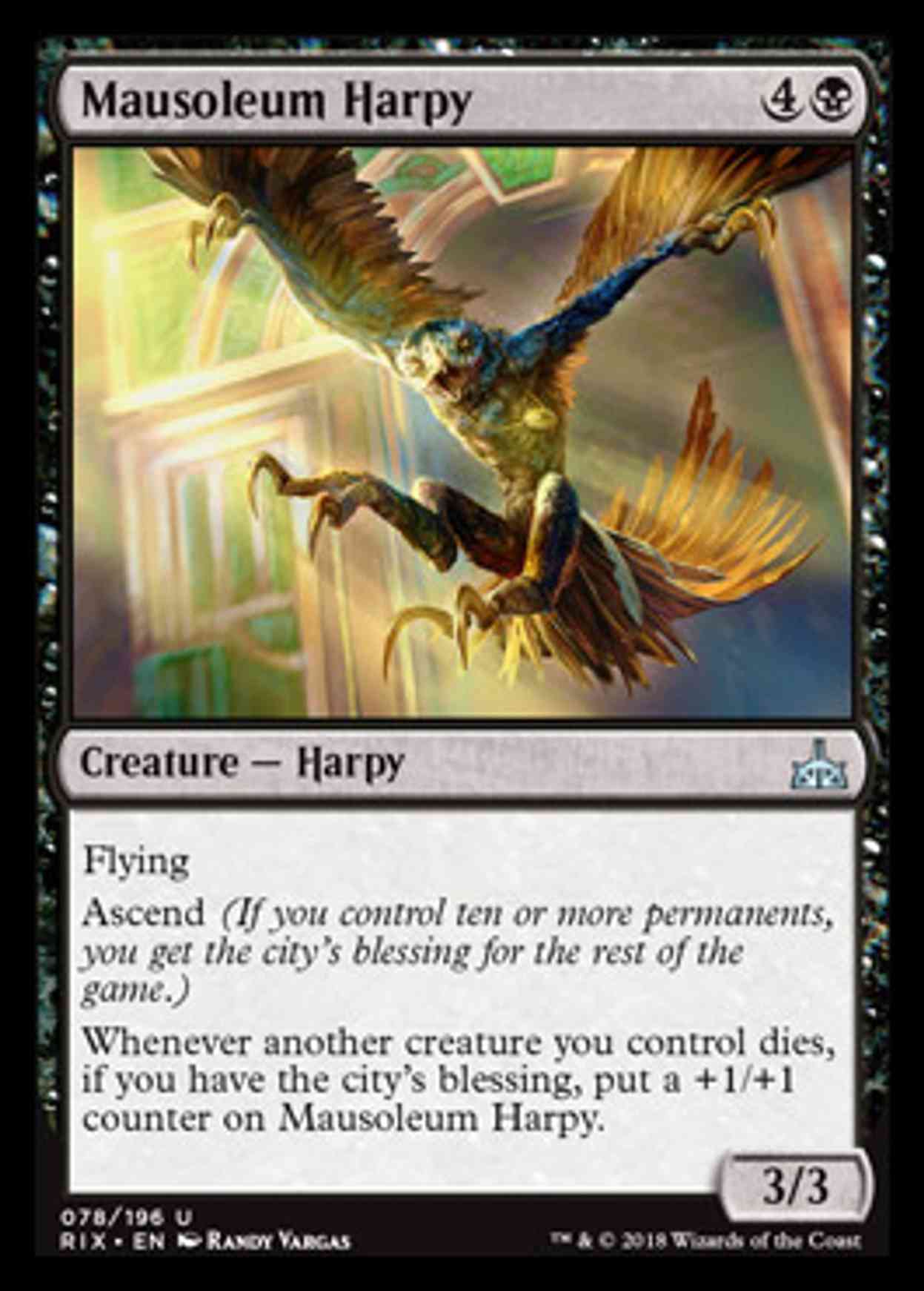 Mausoleum Harpy magic card front