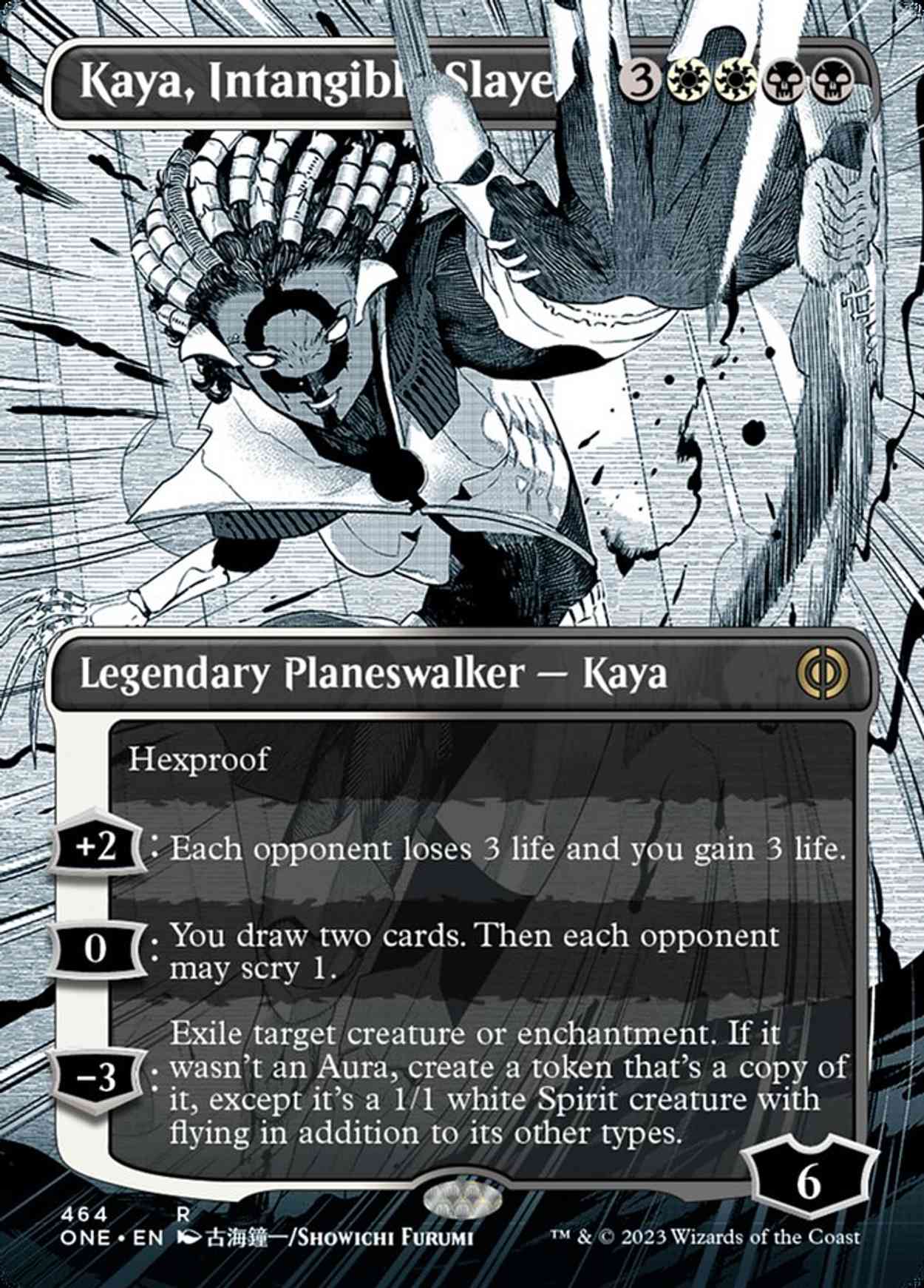 Kaya, Intangible Slayer (Borderless) (Step-and-Compleat Foil) magic card front