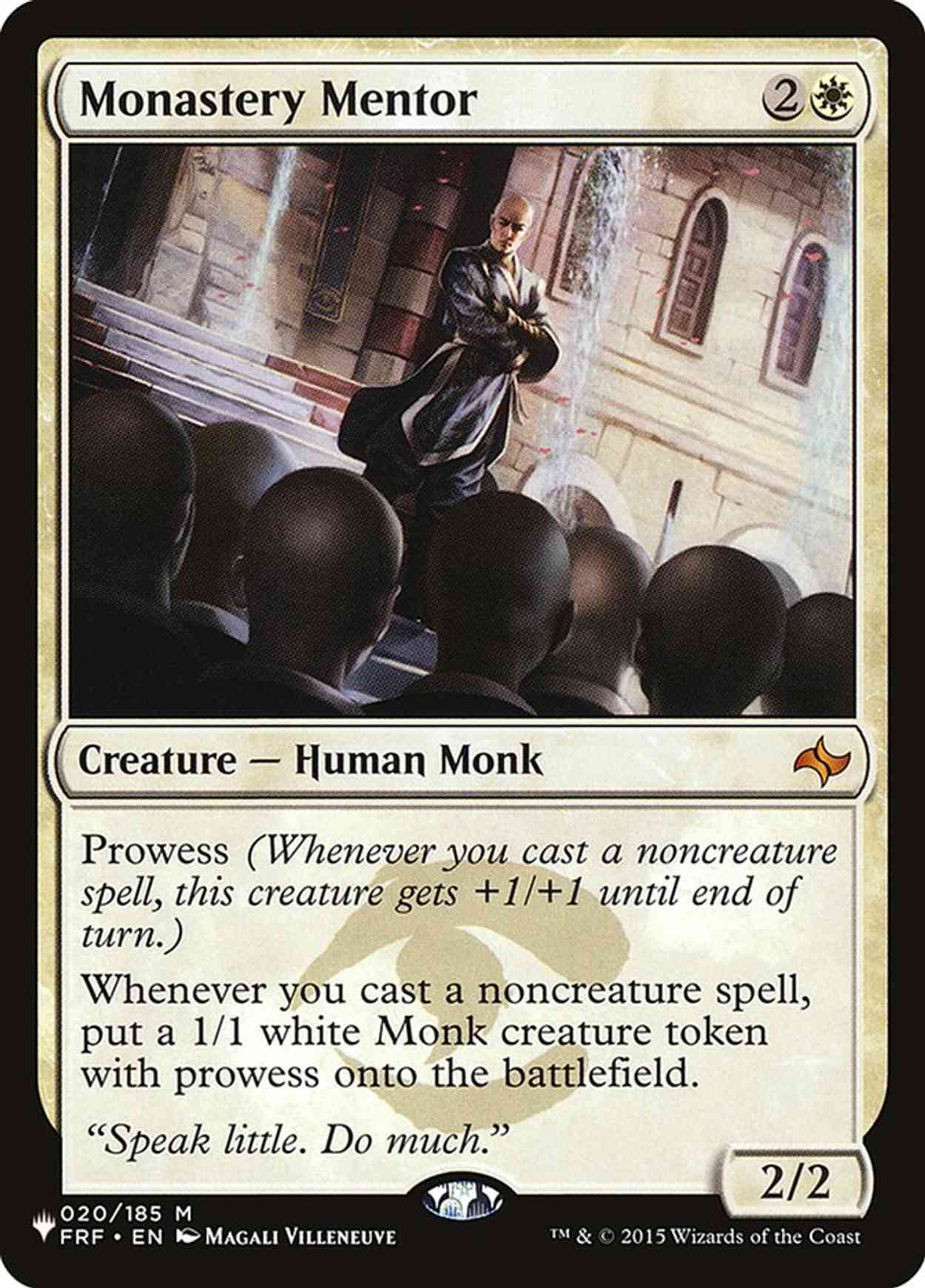 Monastery Mentor magic card front