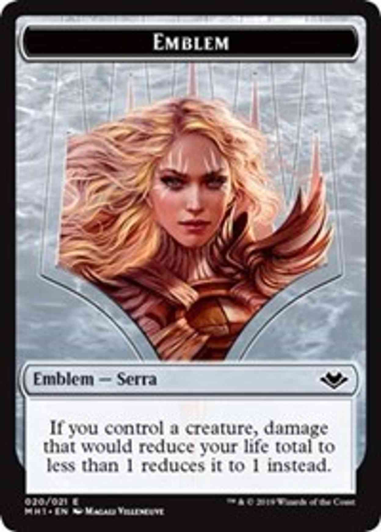 Emblem - Serra the Benevolent magic card front