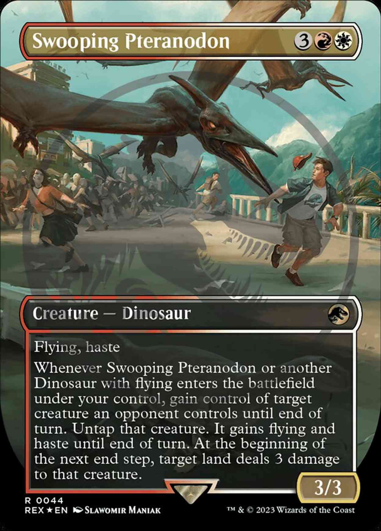 Swooping Pteranodon (Borderless) (Emblem) magic card front