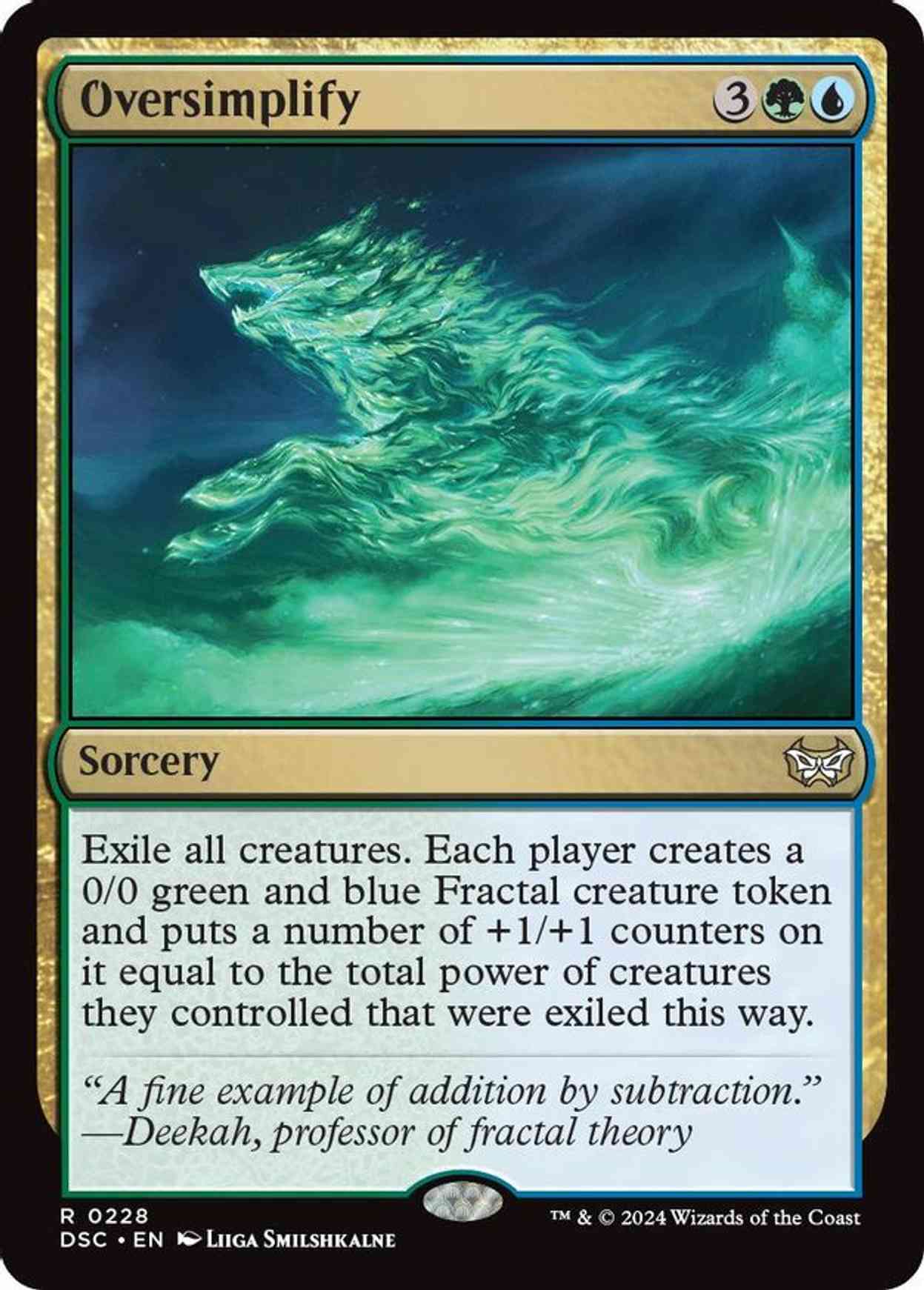 Oversimplify magic card front