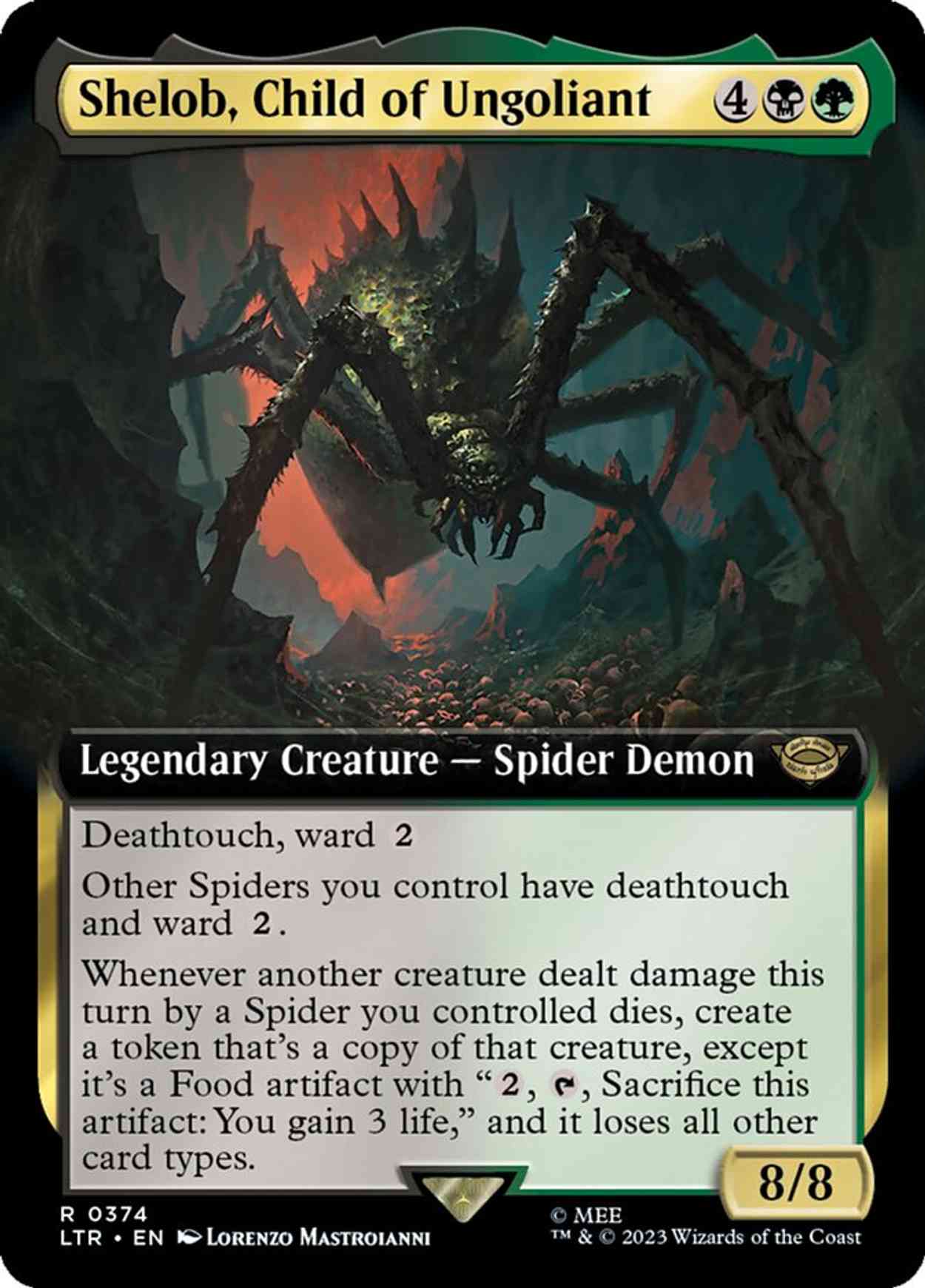Shelob, Child of Ungoliant (Extended Art) magic card front