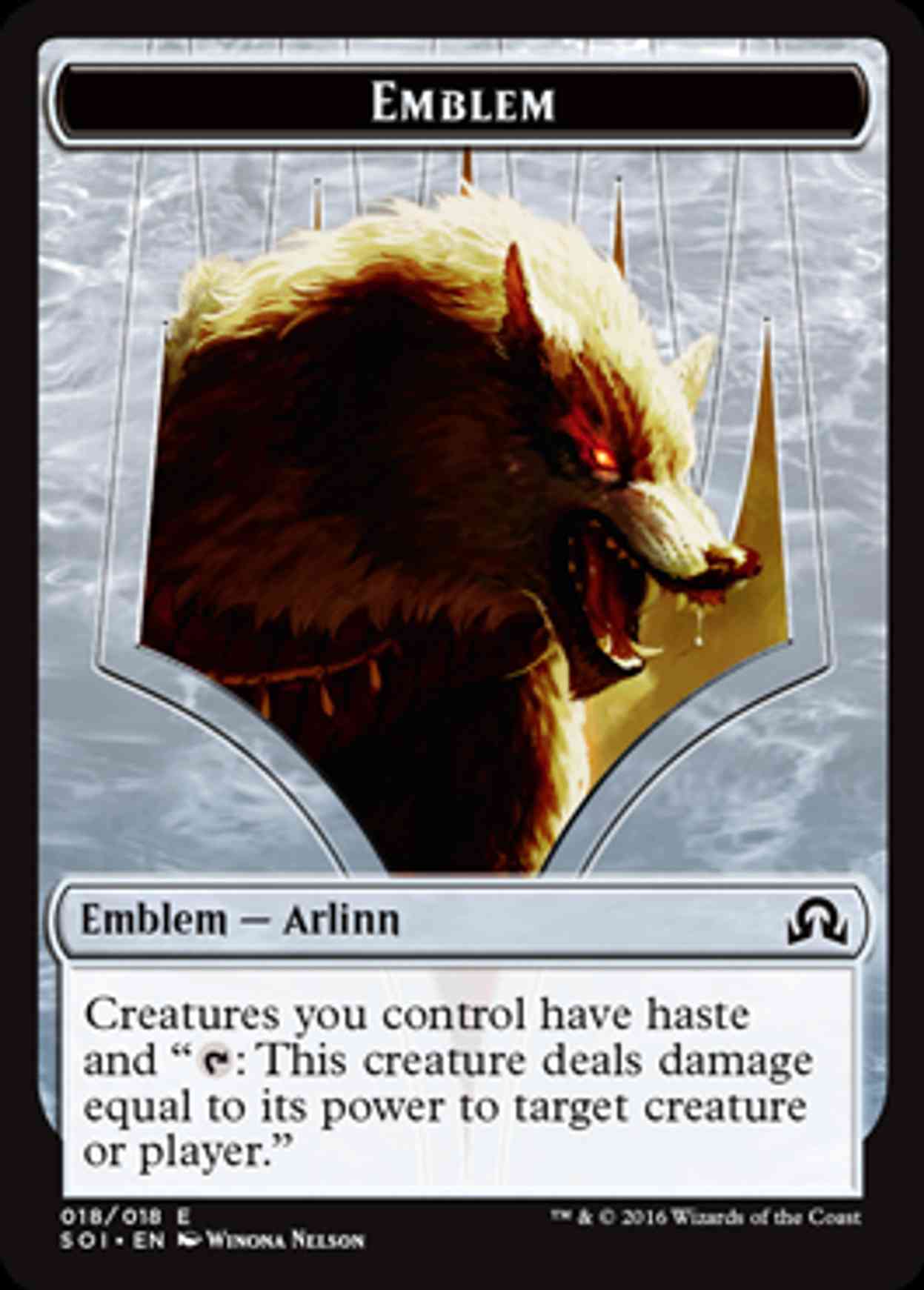 Emblem - Arlinn Kord magic card front