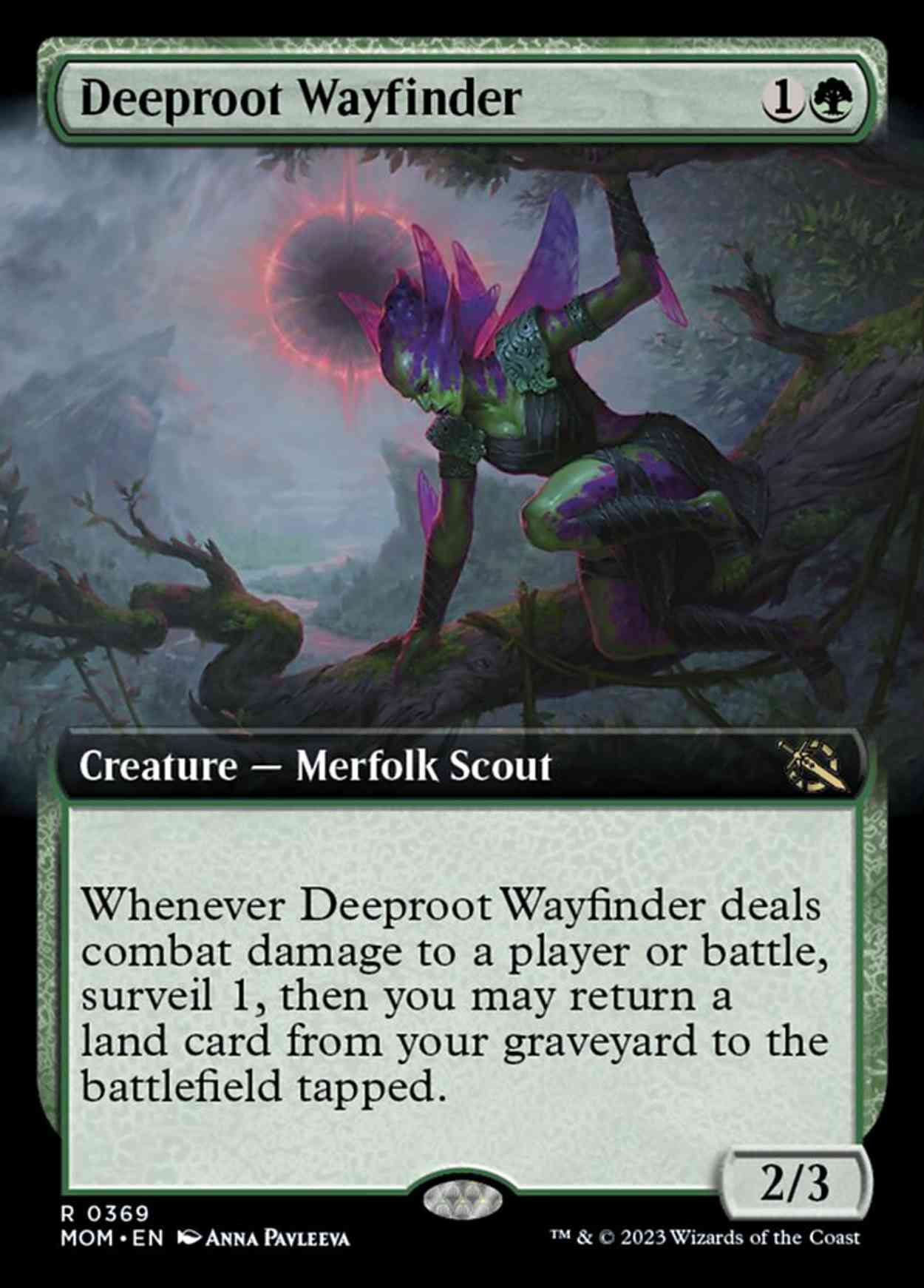 Deeproot Wayfinder (Extended Art) magic card front
