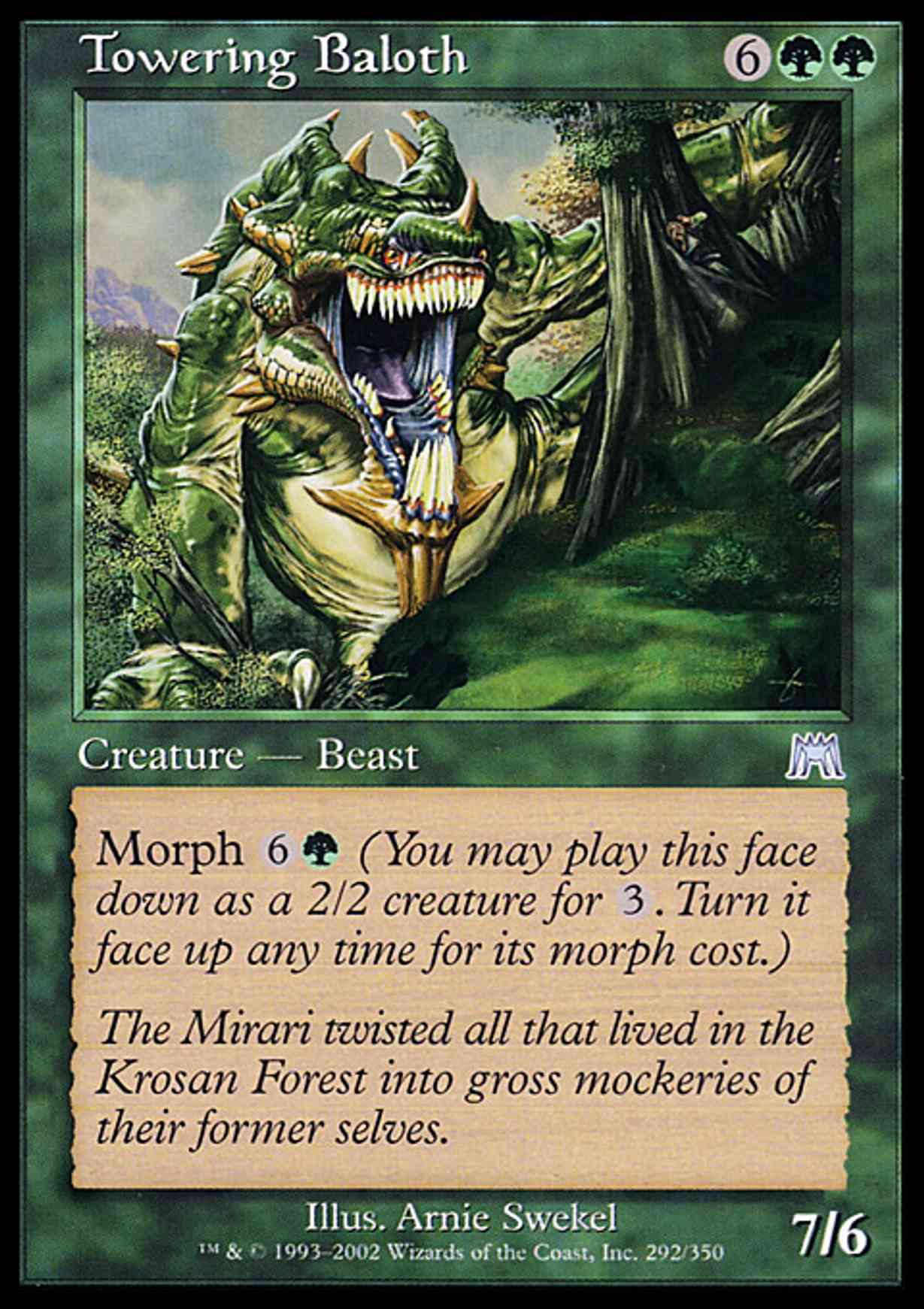 Towering Baloth magic card front