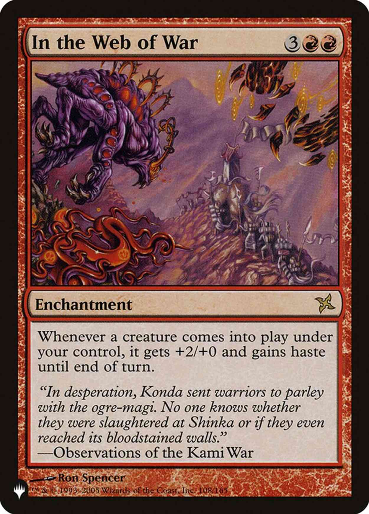In the Web of War magic card front