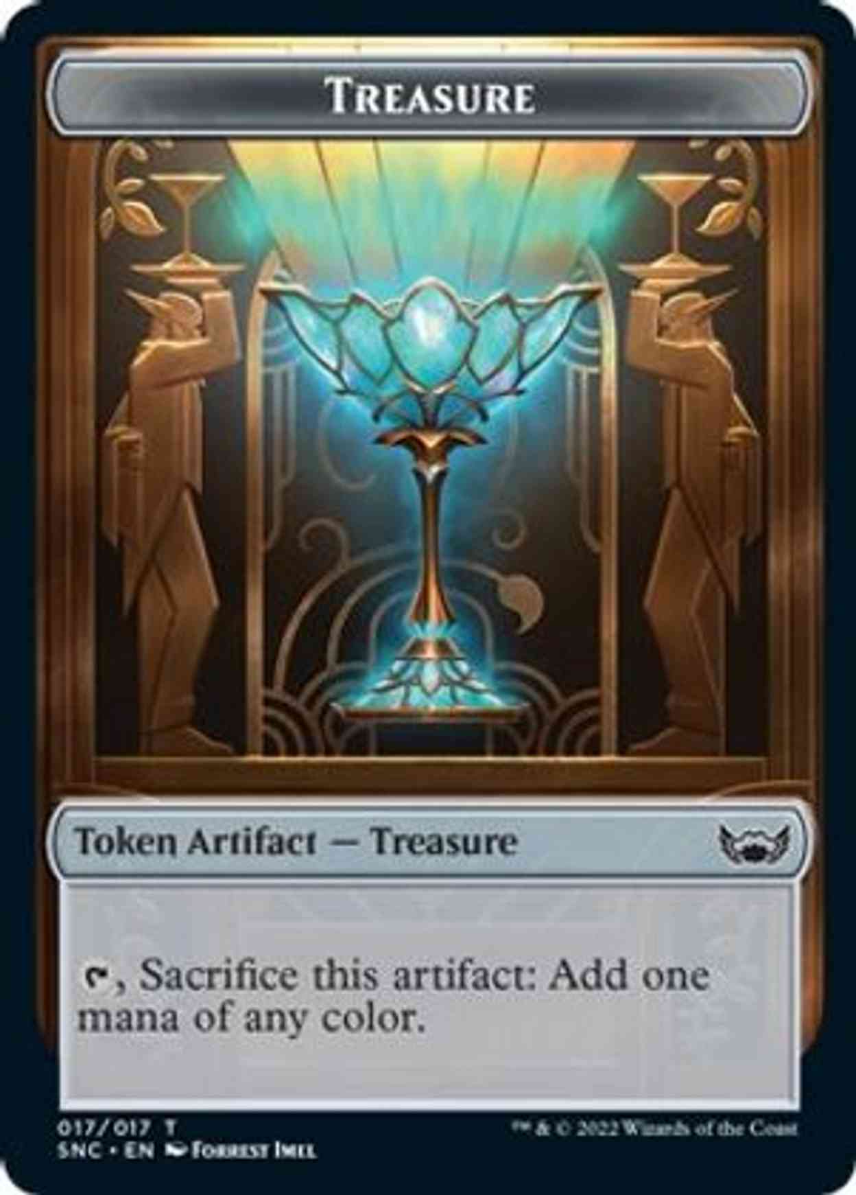 Treasure (017) // Rhino Warrior Double-sided Token magic card front