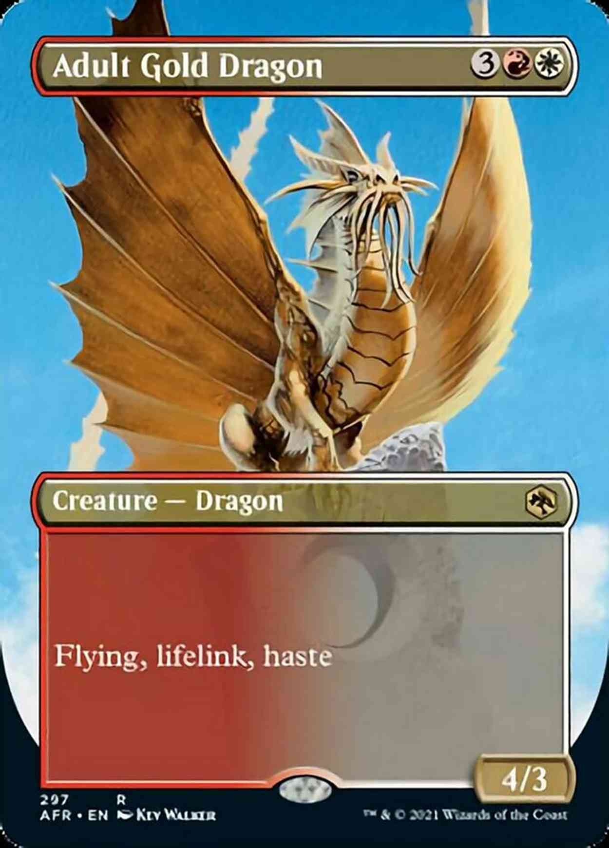 Adult Gold Dragon (Borderless) magic card front