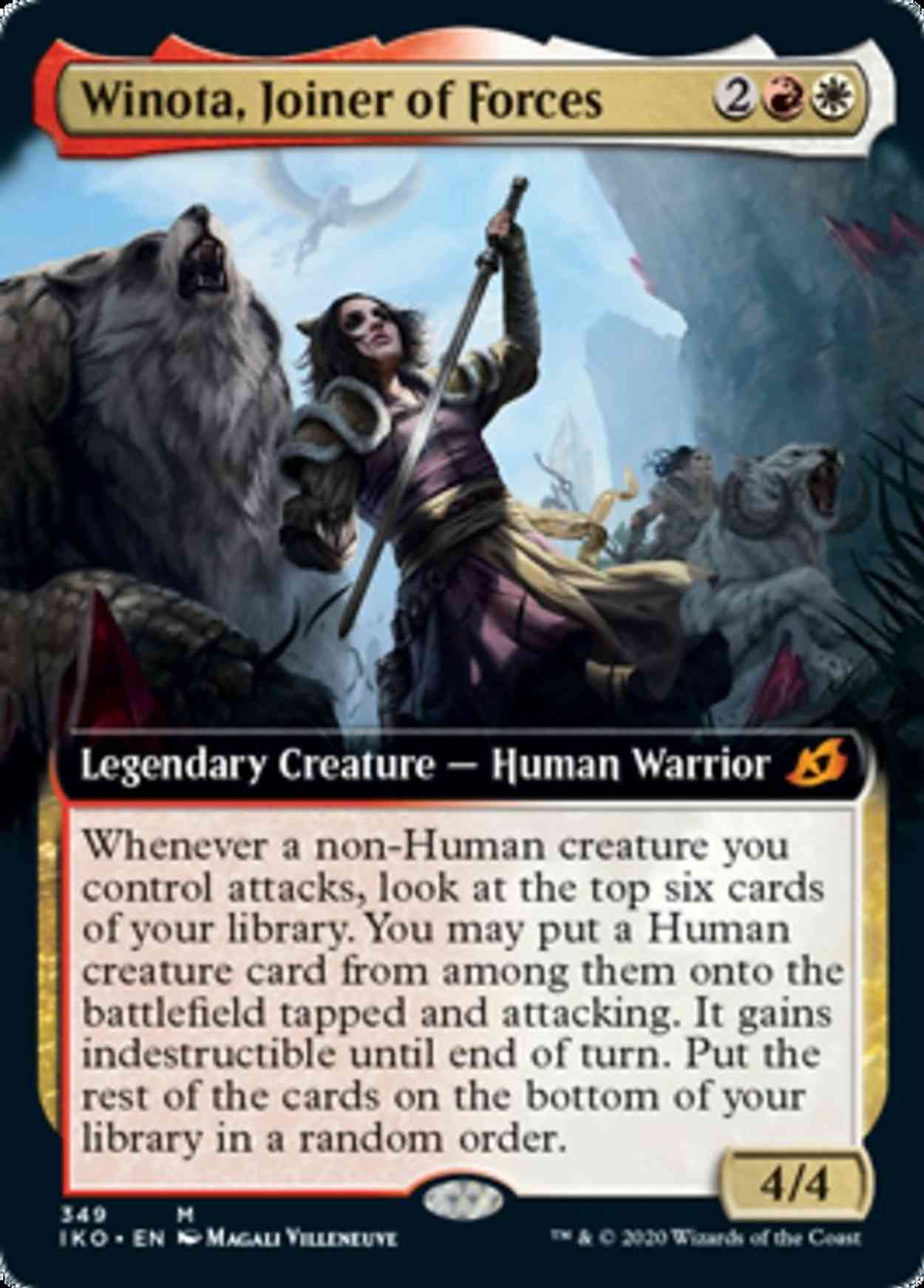 Winota, Joiner of Forces (Extended Art) magic card front