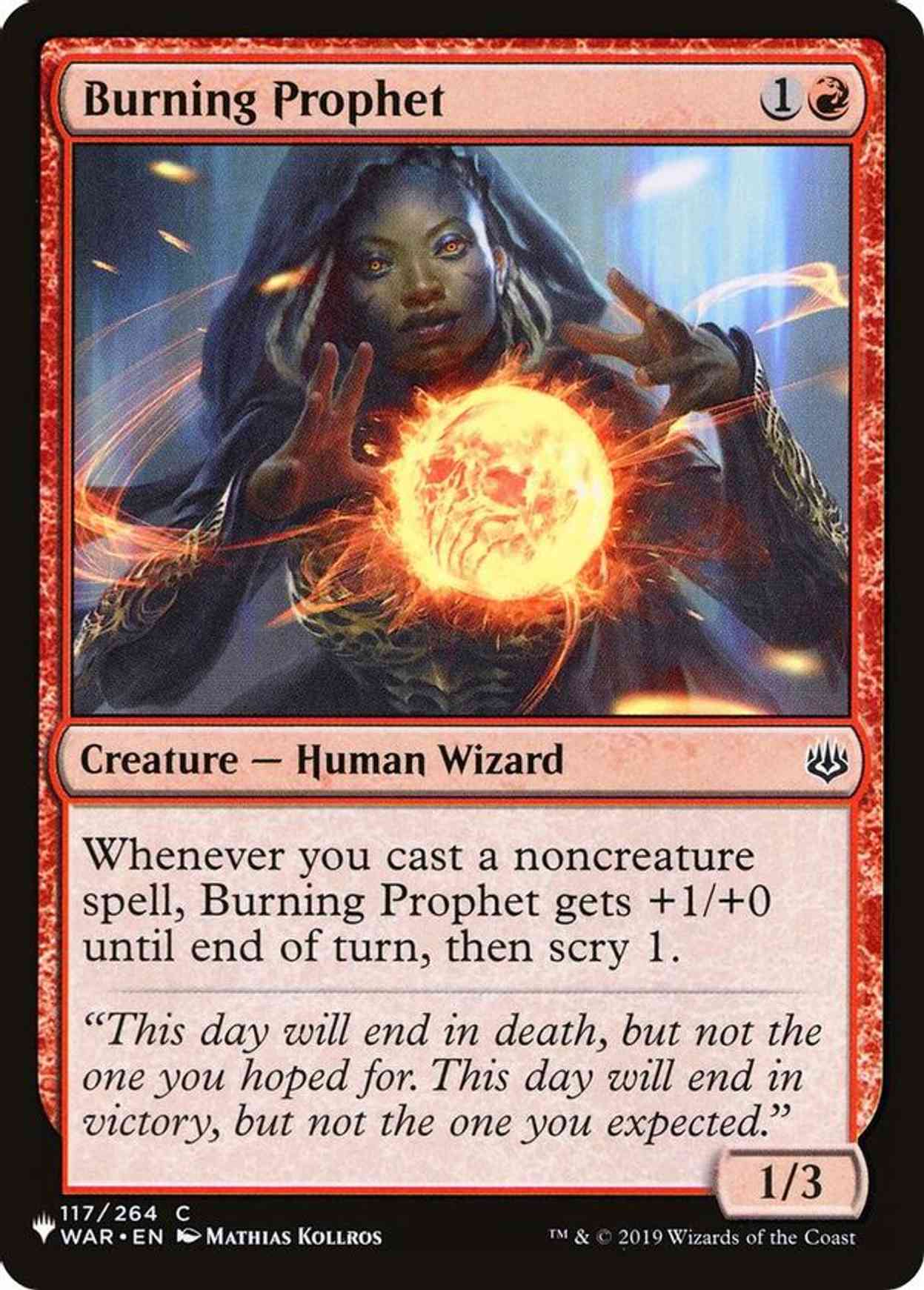 Burning Prophet magic card front