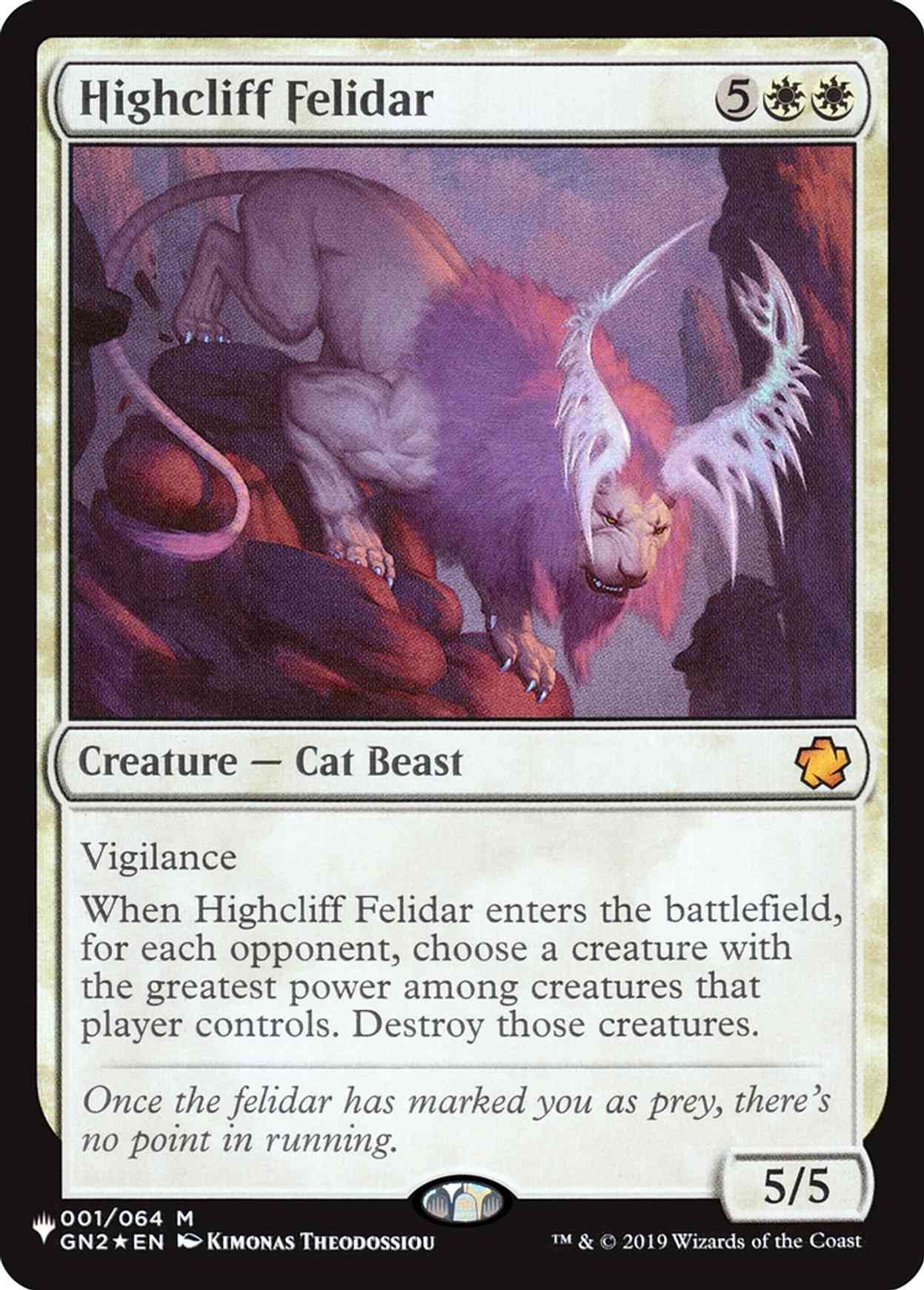 Highcliff Felidar magic card front