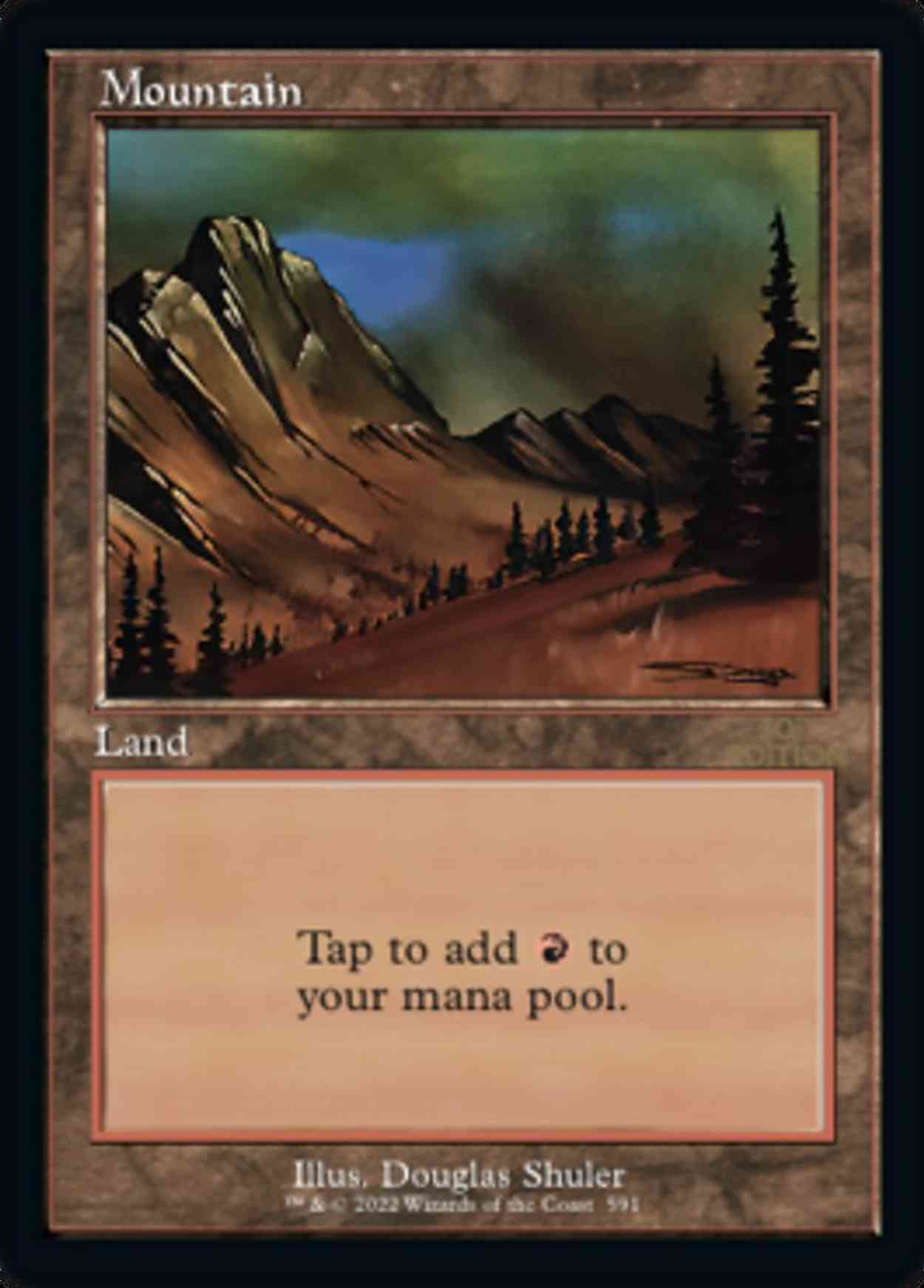 Mountain (591) (Retro Frame) magic card front
