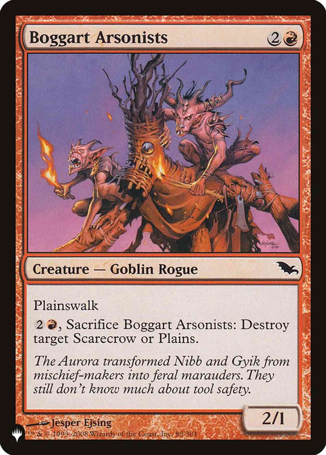 Boggart Arsonists magic card front