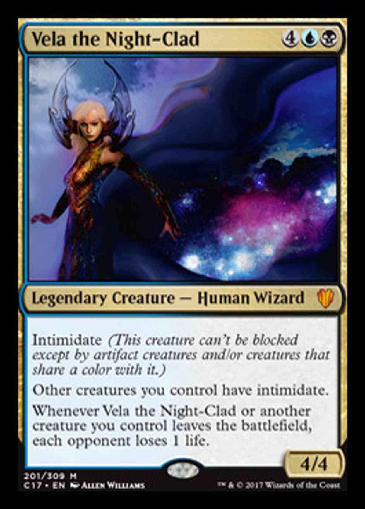 Vela the Night-Clad magic card front