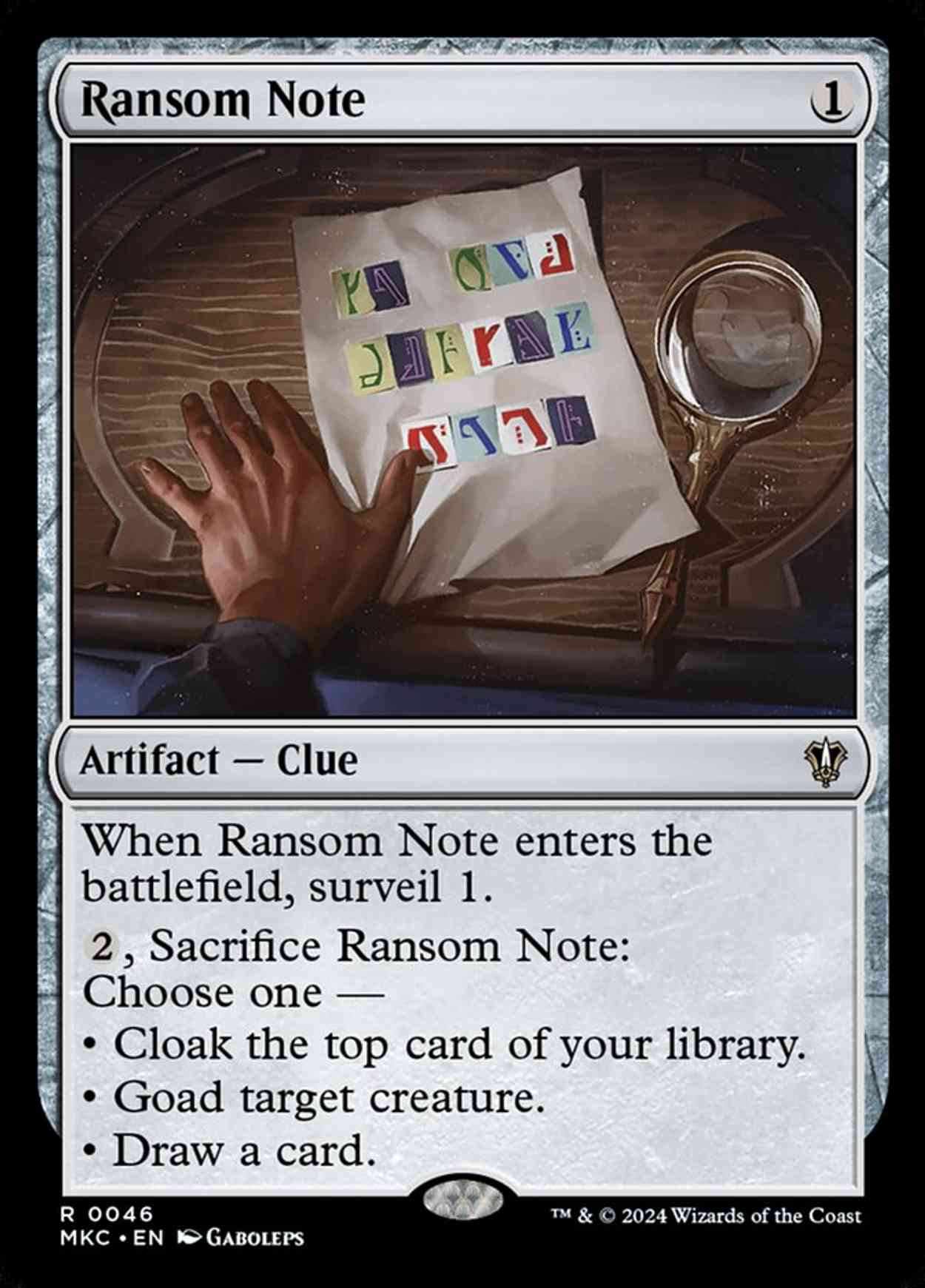 Ransom Note (0046) magic card front